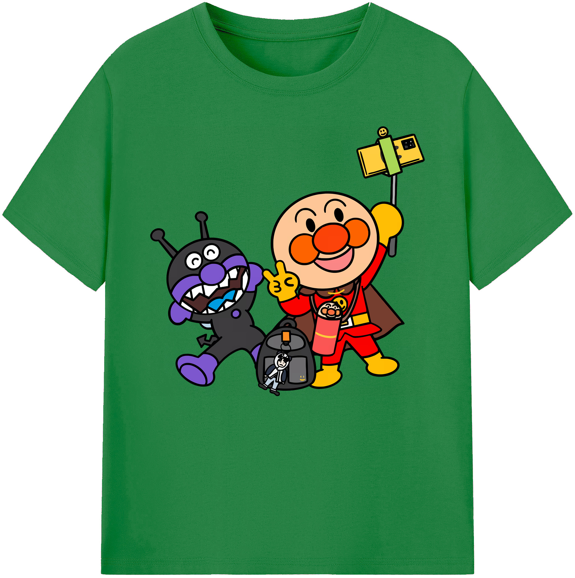 （画像用） アンパンマン Anpanman 綿100％ メンズ半袖Tシャツ｜肌触りやわらか＆通気性