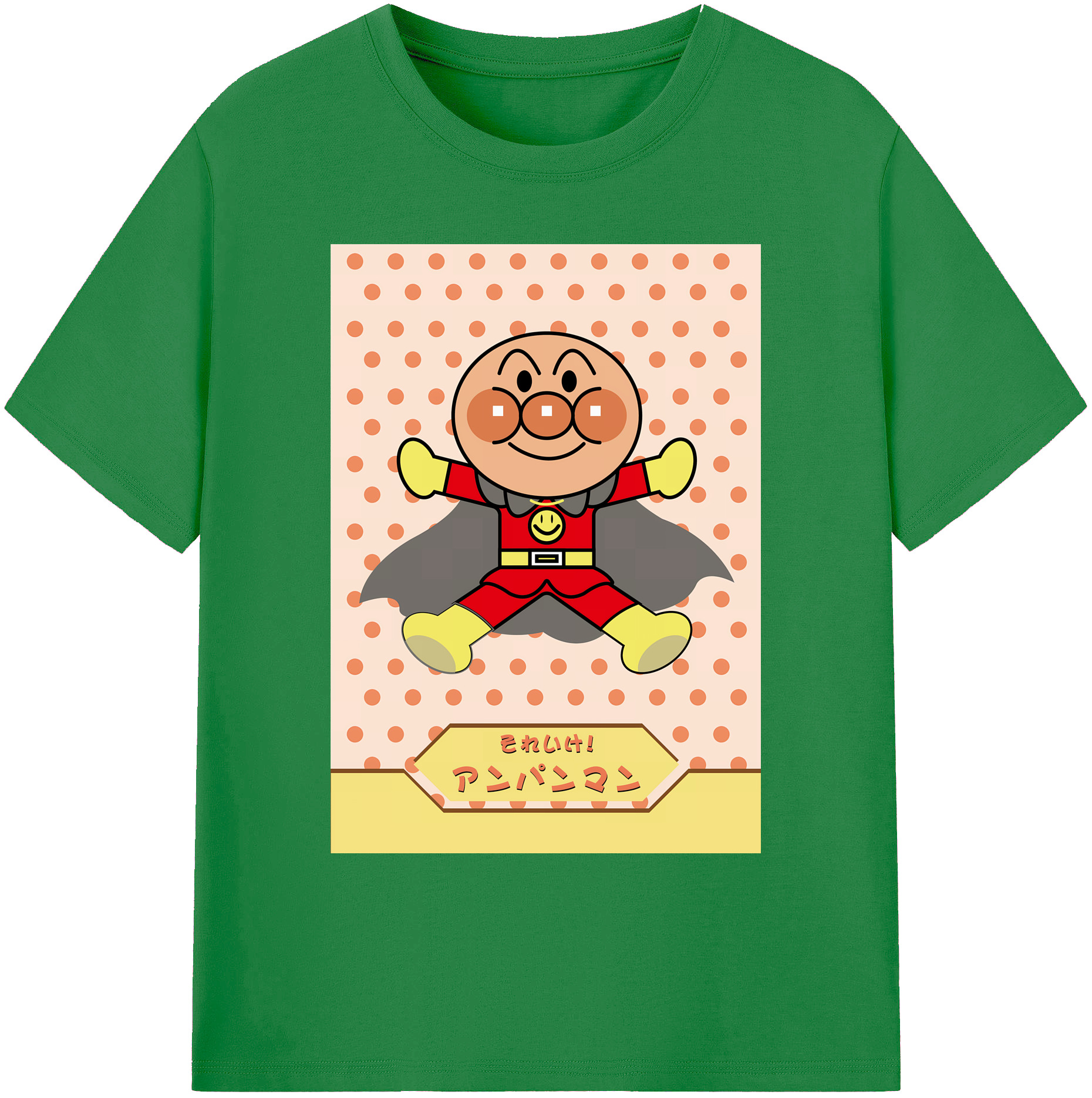 （画像用） アンパンマン Anpanman 綿100％ メンズ半袖Tシャツ｜肌触りやわらか＆通気性