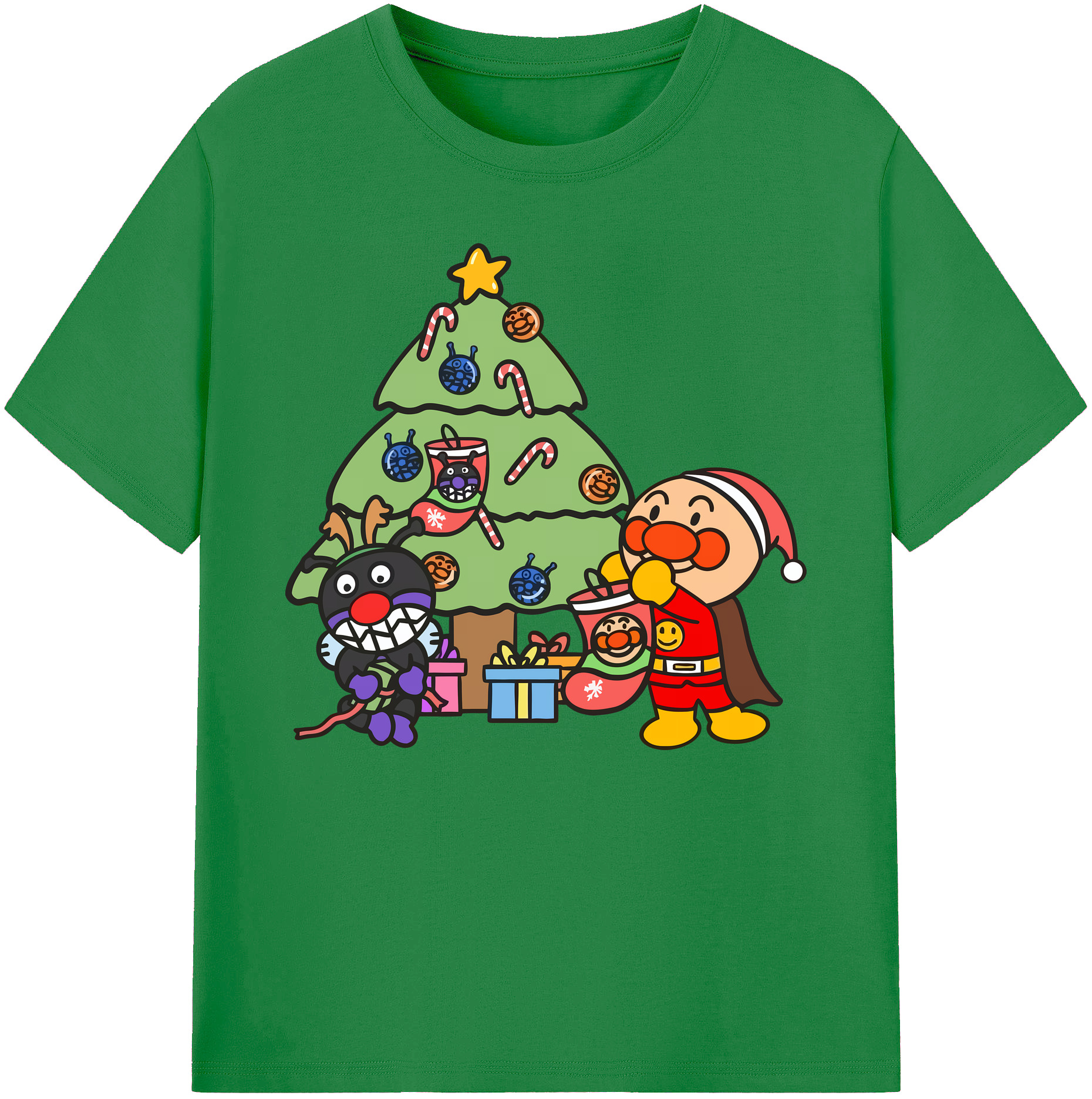 （画像用） アンパンマン Anpanman 綿100％ メンズ半袖Tシャツ｜肌触りやわらか＆通気性