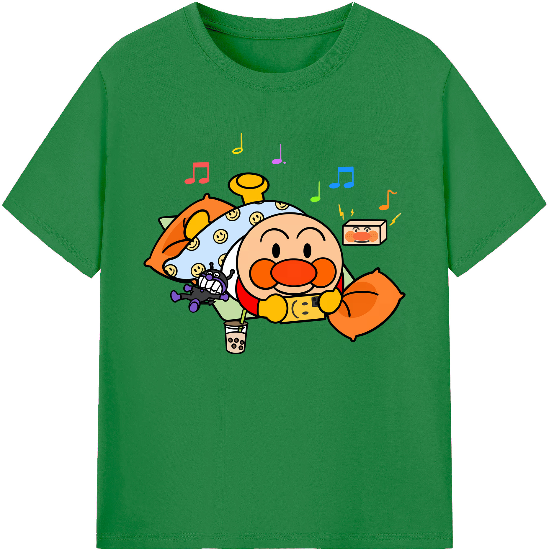 （画像用） アンパンマン Anpanman 綿100％ メンズ半袖Tシャツ｜肌触りやわらか＆通気性