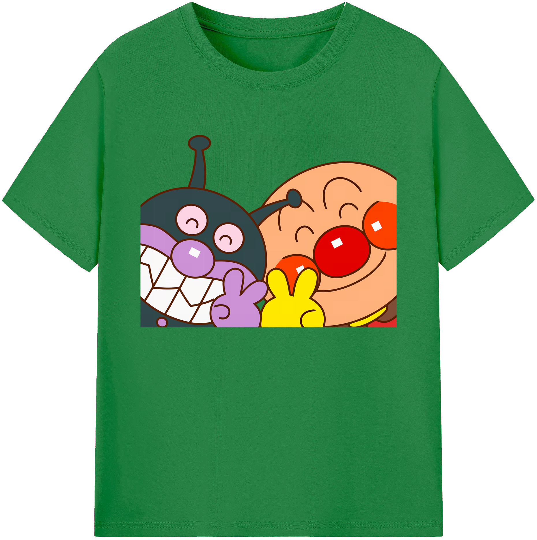 （画像用） アンパンマン Anpanman 綿100％ メンズ半袖Tシャツ｜肌触りやわらか＆通気性
