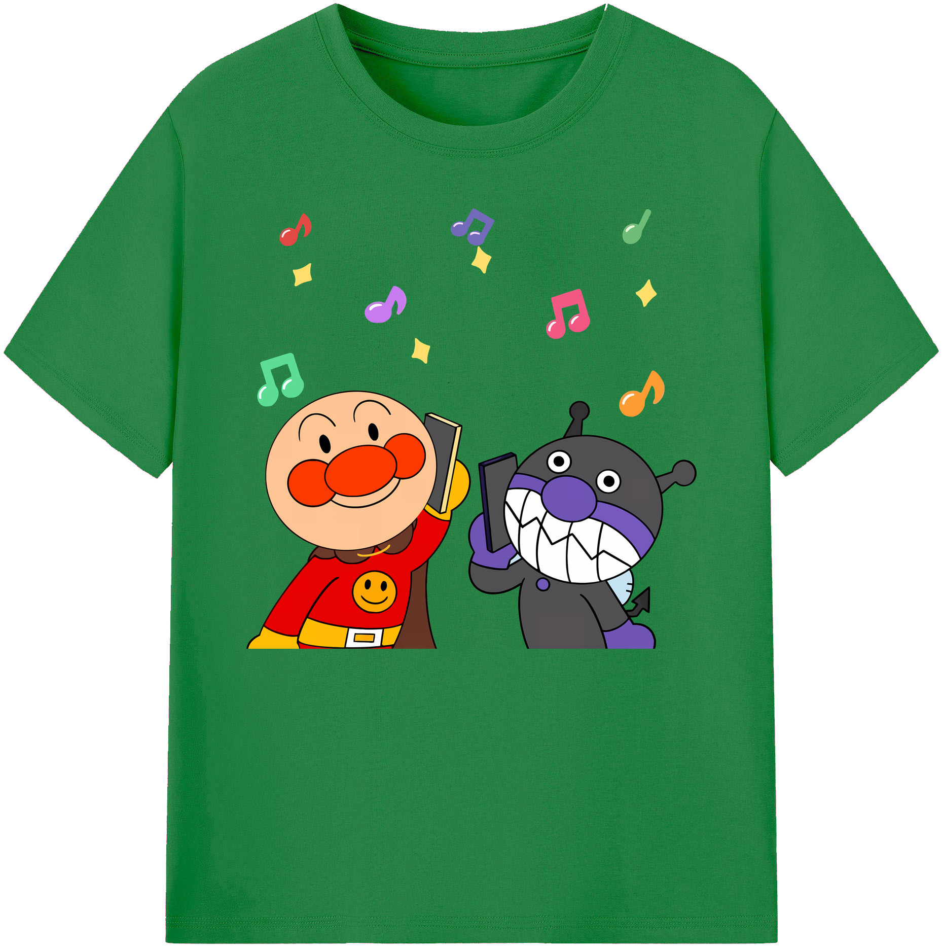 （画像用） アンパンマン Anpanman 綿100％ メンズ半袖Tシャツ｜肌触りやわらか＆通気性