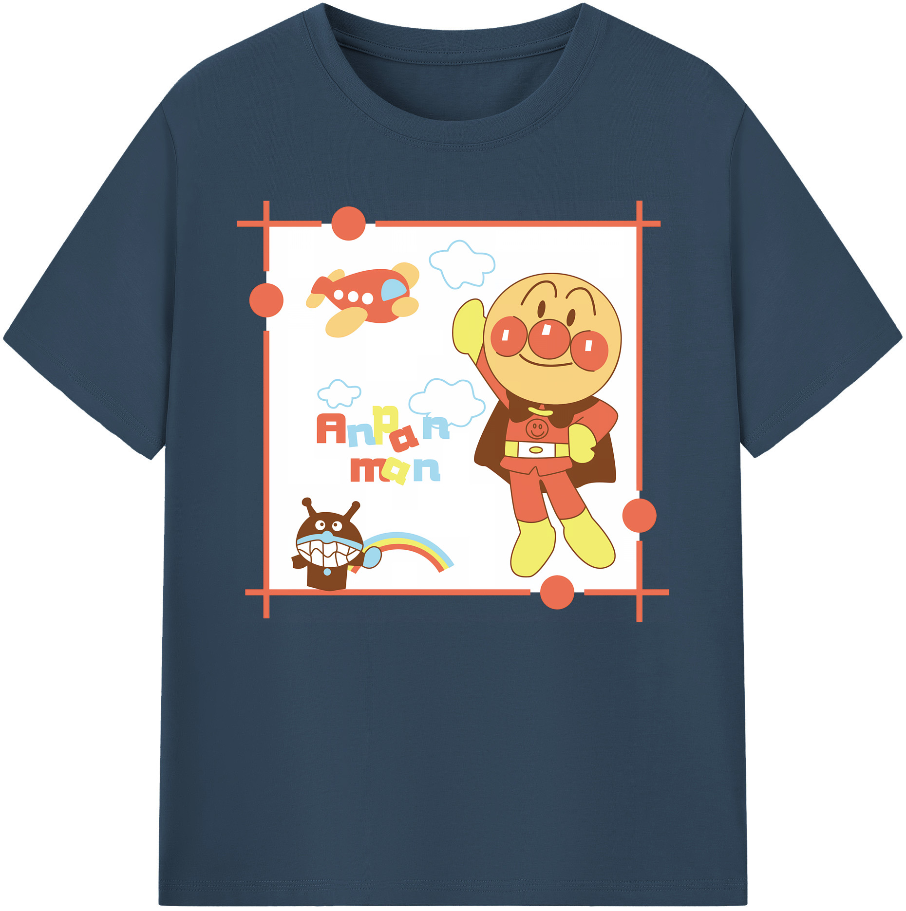 （画像用） アンパンマン Anpanman 綿100％ メンズ半袖Tシャツ｜肌触りやわらか＆通気性