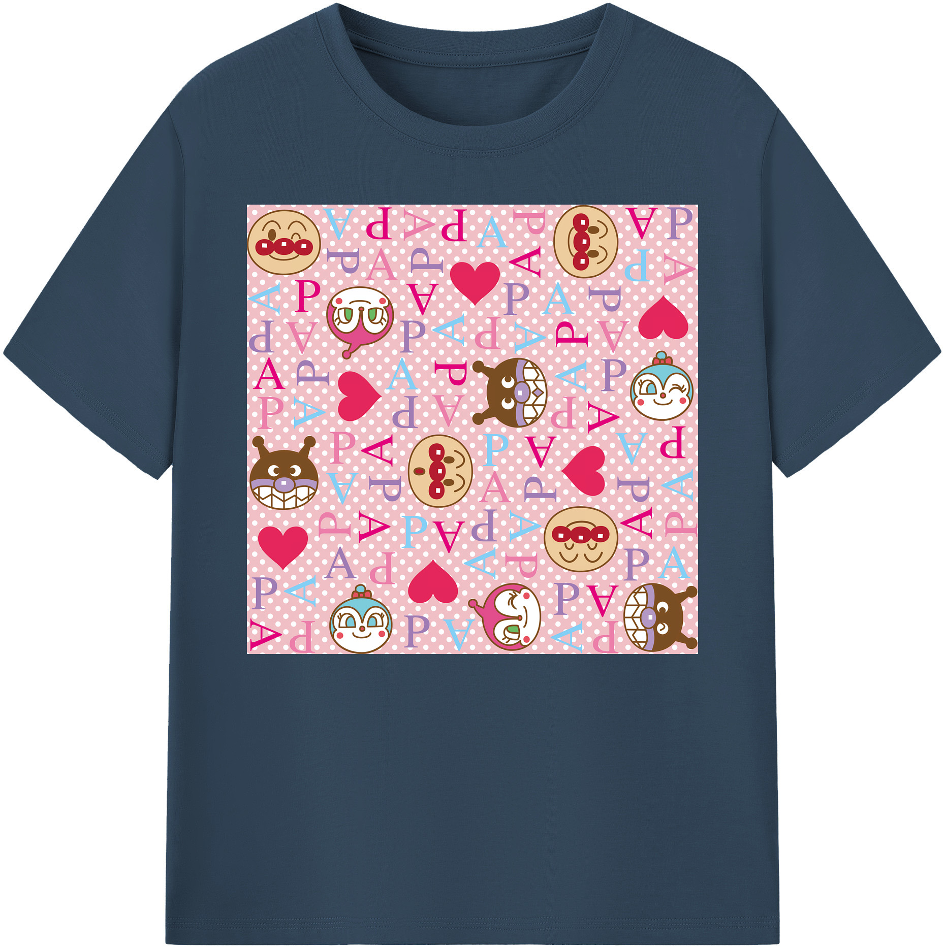 （画像用） アンパンマン Anpanman 綿100％ メンズ半袖Tシャツ｜肌触りやわらか＆通気性