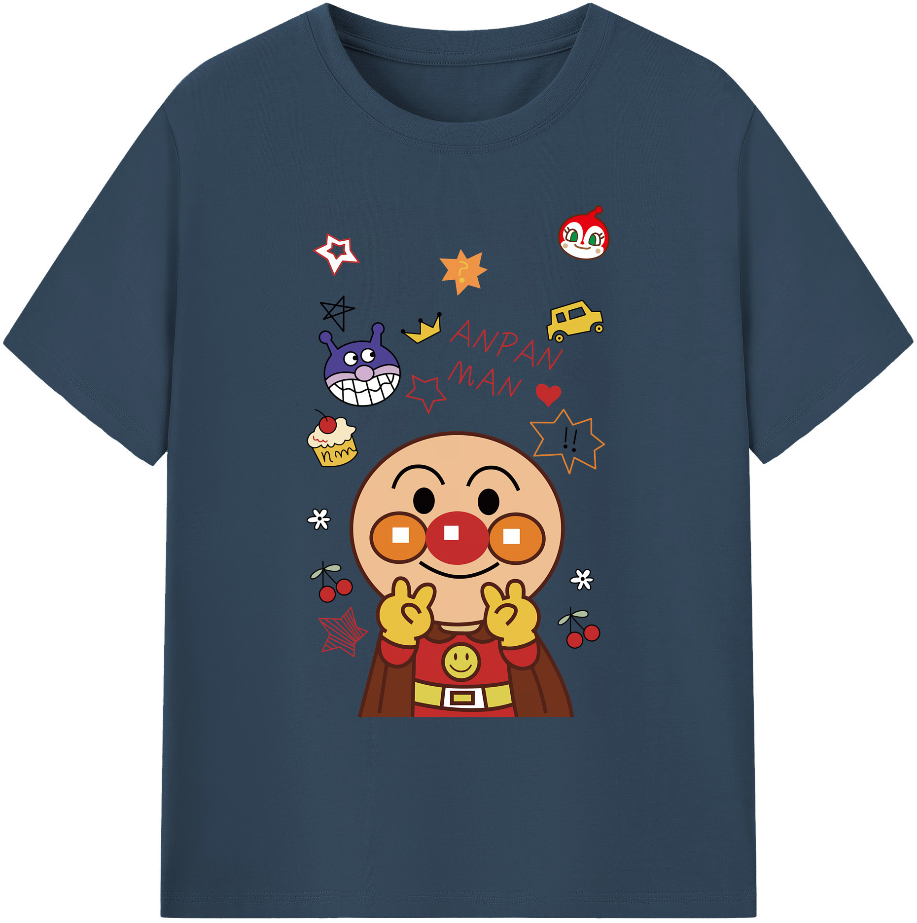 （画像用） アンパンマン Anpanman 綿100％ メンズ半袖Tシャツ｜肌触りやわらか＆通気性