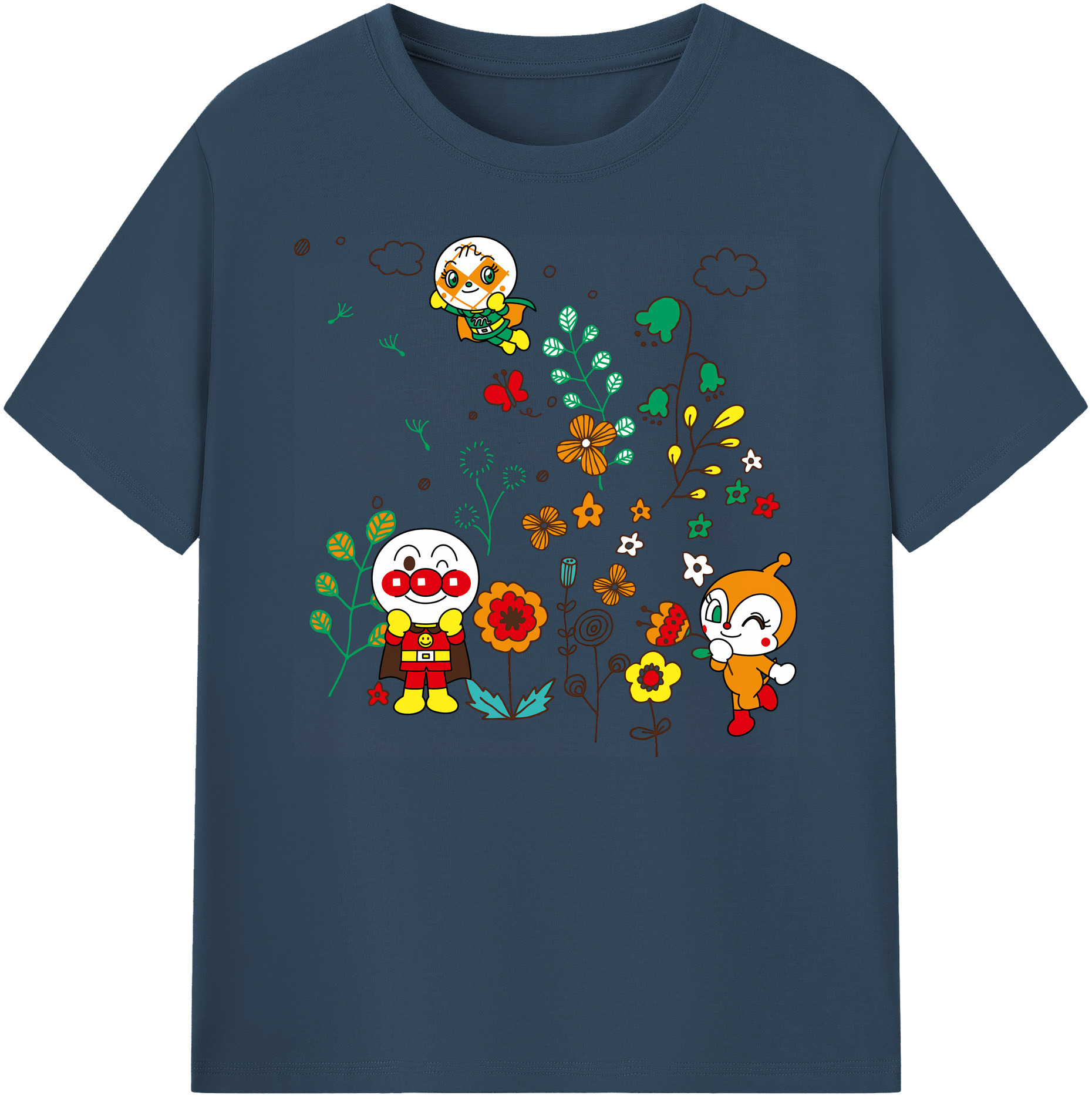 （画像用） アンパンマン Anpanman 綿100％ メンズ半袖Tシャツ｜肌触りやわらか＆通気性