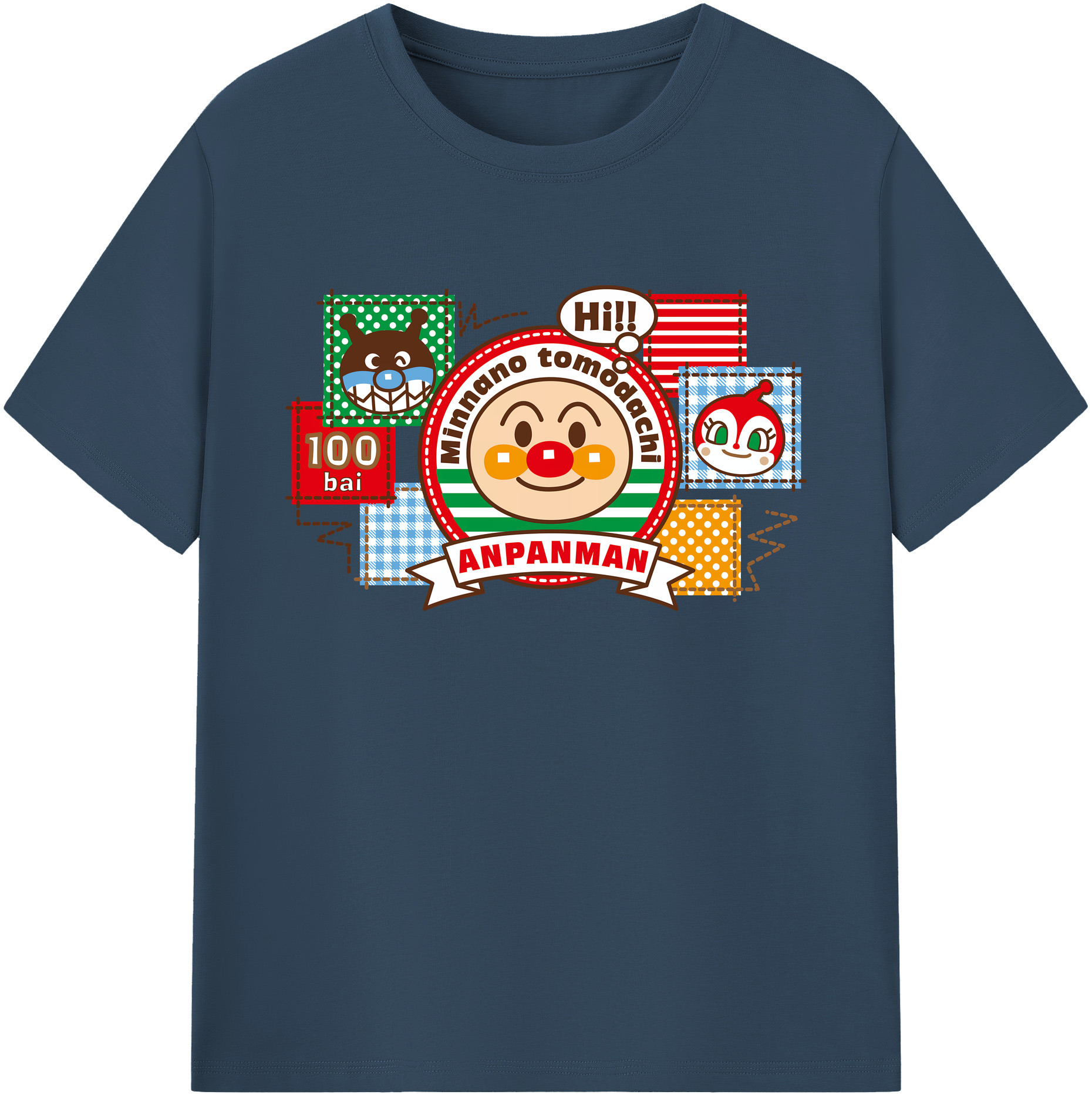 （画像用） アンパンマン Anpanman 綿100％ メンズ半袖Tシャツ｜肌触りやわらか＆通気性