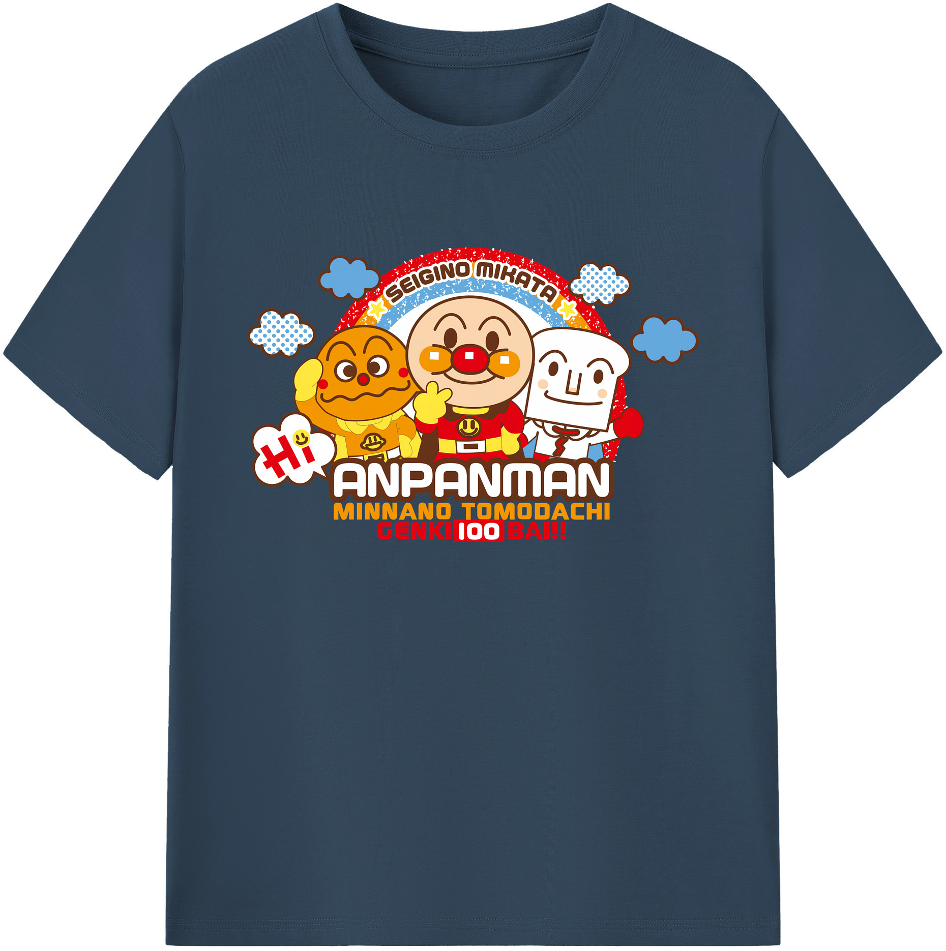 （画像用） アンパンマン Anpanman 綿100％ メンズ半袖Tシャツ｜肌触りやわらか＆通気性