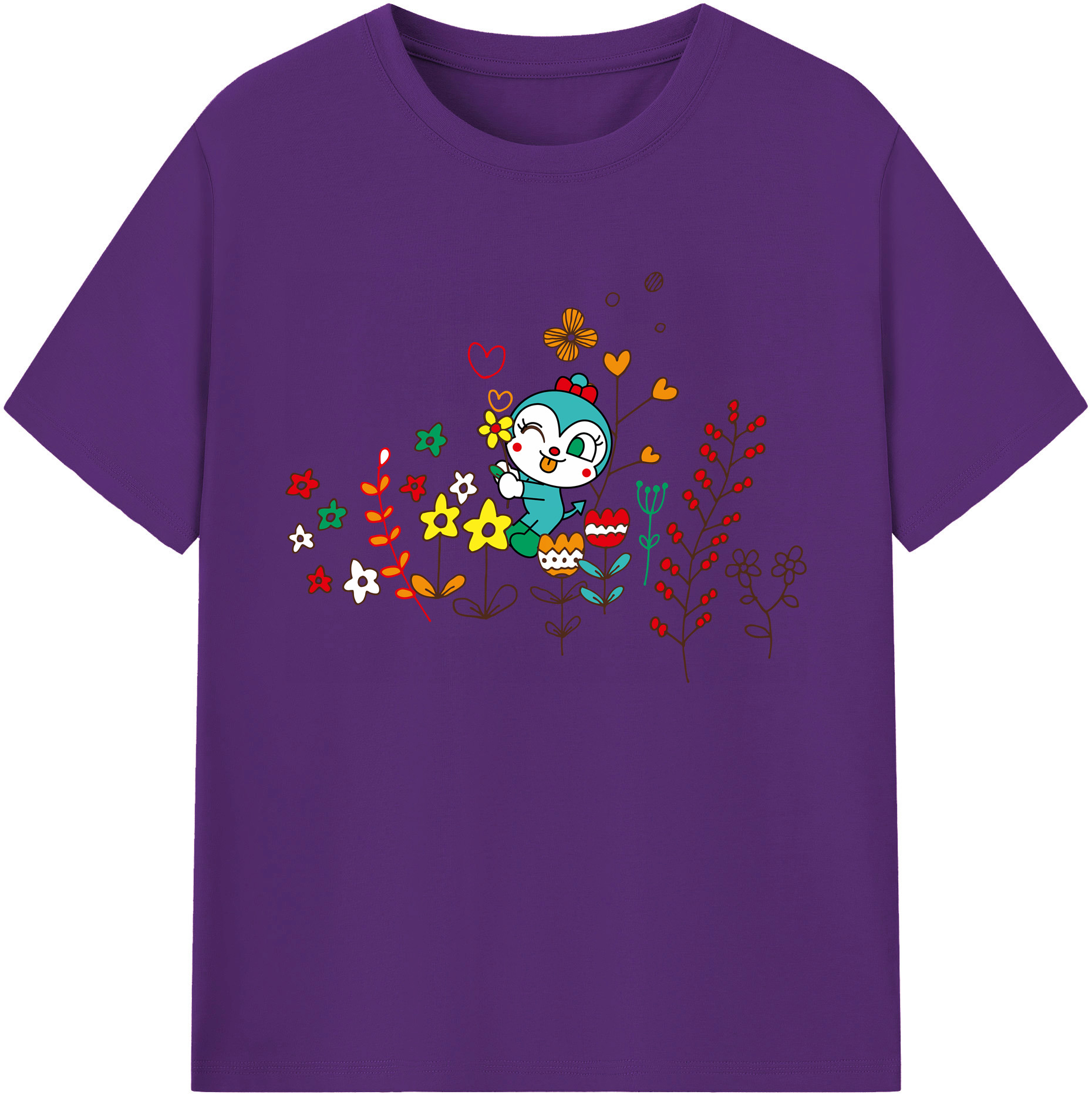 （画像用） アンパンマン Anpanman 綿100％ メンズ半袖Tシャツ｜肌触りやわらか＆通気性