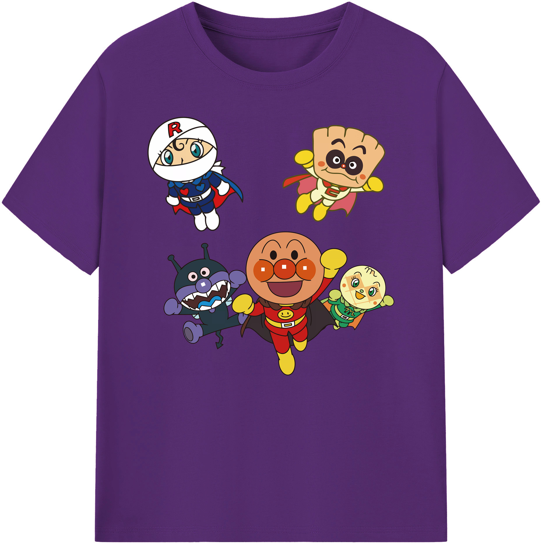 （画像用） アンパンマン Anpanman 綿100％ メンズ半袖Tシャツ｜肌触りやわらか＆通気性