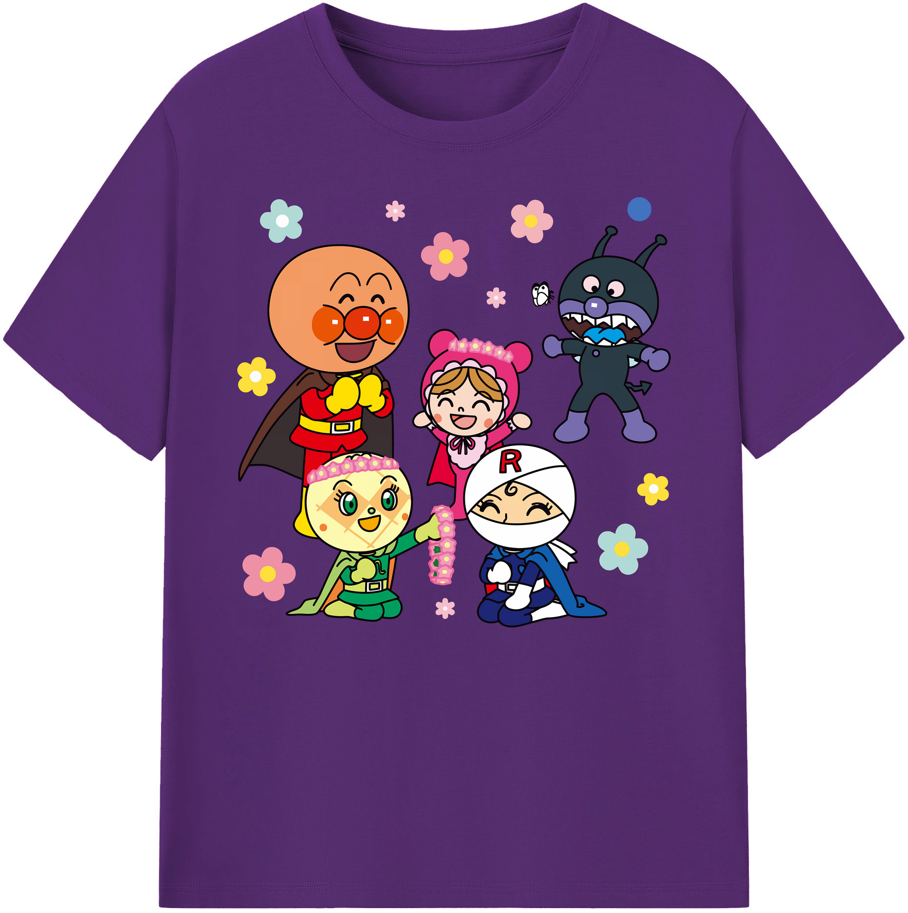 （画像用） アンパンマン Anpanman 綿100％ メンズ半袖Tシャツ｜肌触りやわらか＆通気性