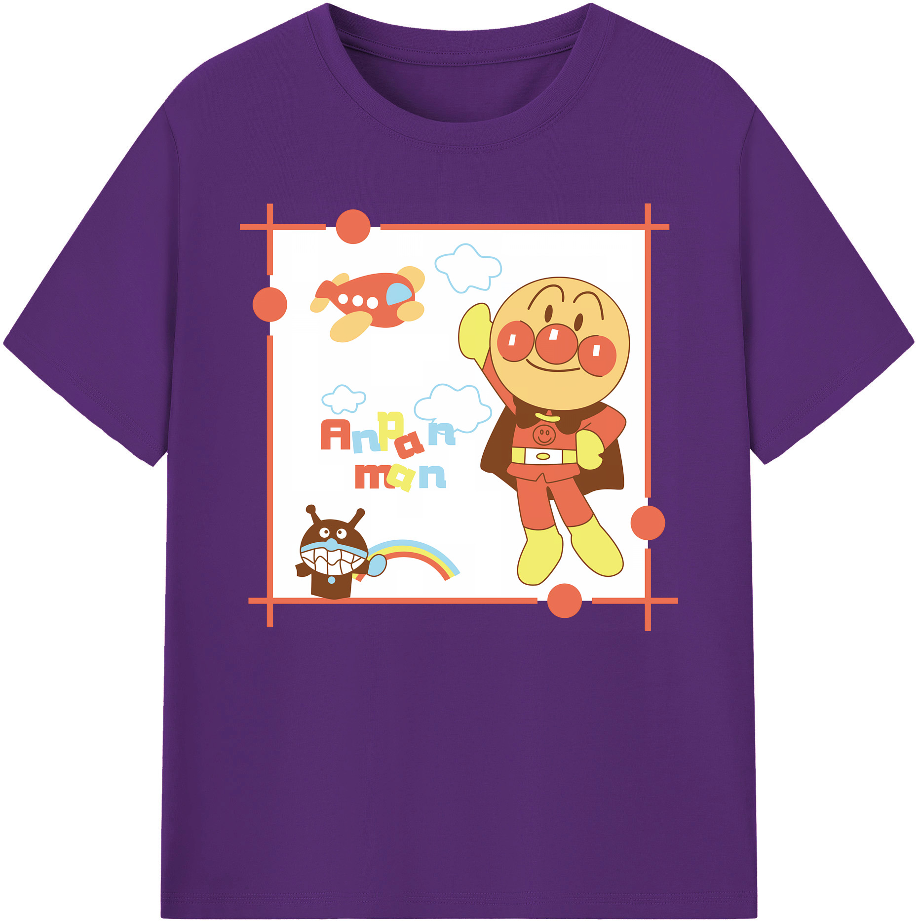 （画像用） アンパンマン Anpanman 綿100％ メンズ半袖Tシャツ｜肌触りやわらか＆通気性