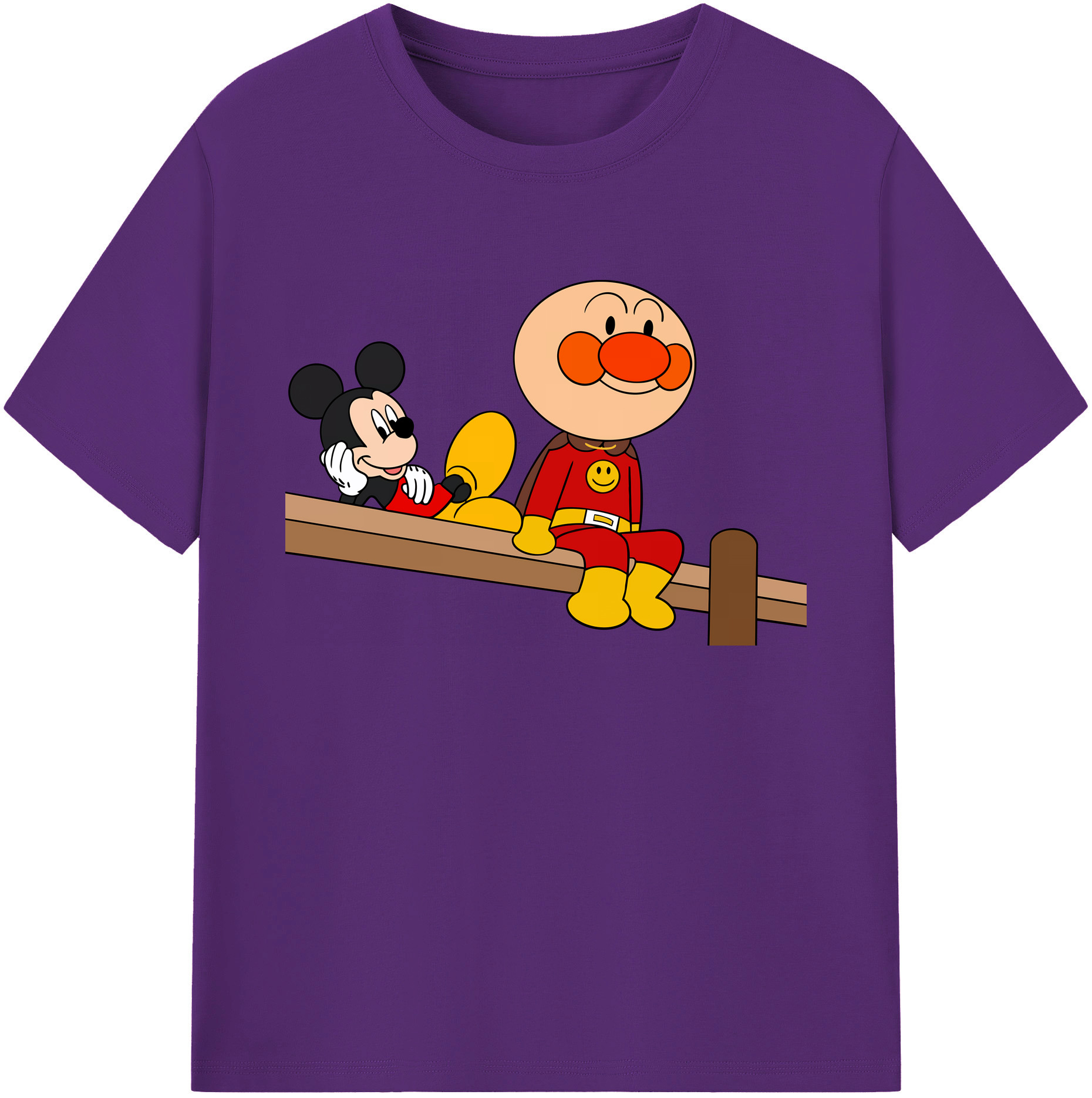 （画像用） アンパンマン Anpanman 綿100％ メンズ半袖Tシャツ｜肌触りやわらか＆通気性