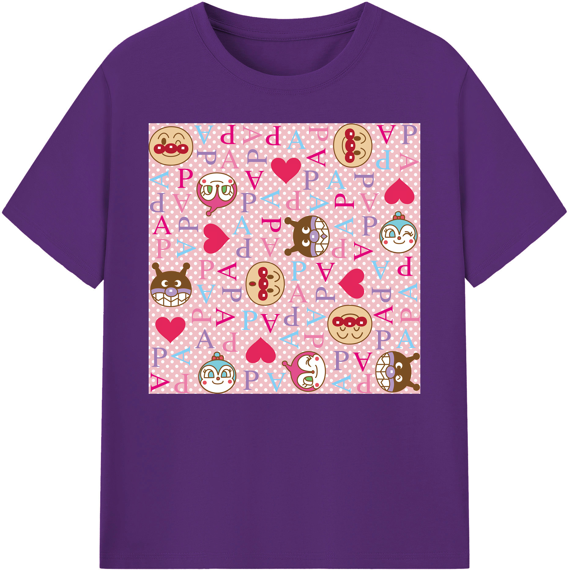 （画像用） アンパンマン Anpanman 綿100％ メンズ半袖Tシャツ｜肌触りやわらか＆通気性