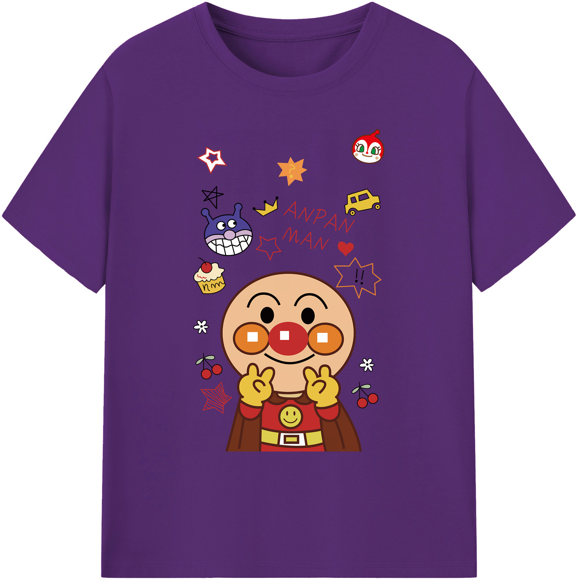 （画像用） アンパンマン Anpanman 綿100％ メンズ半袖Tシャツ｜肌触りやわらか＆通気性