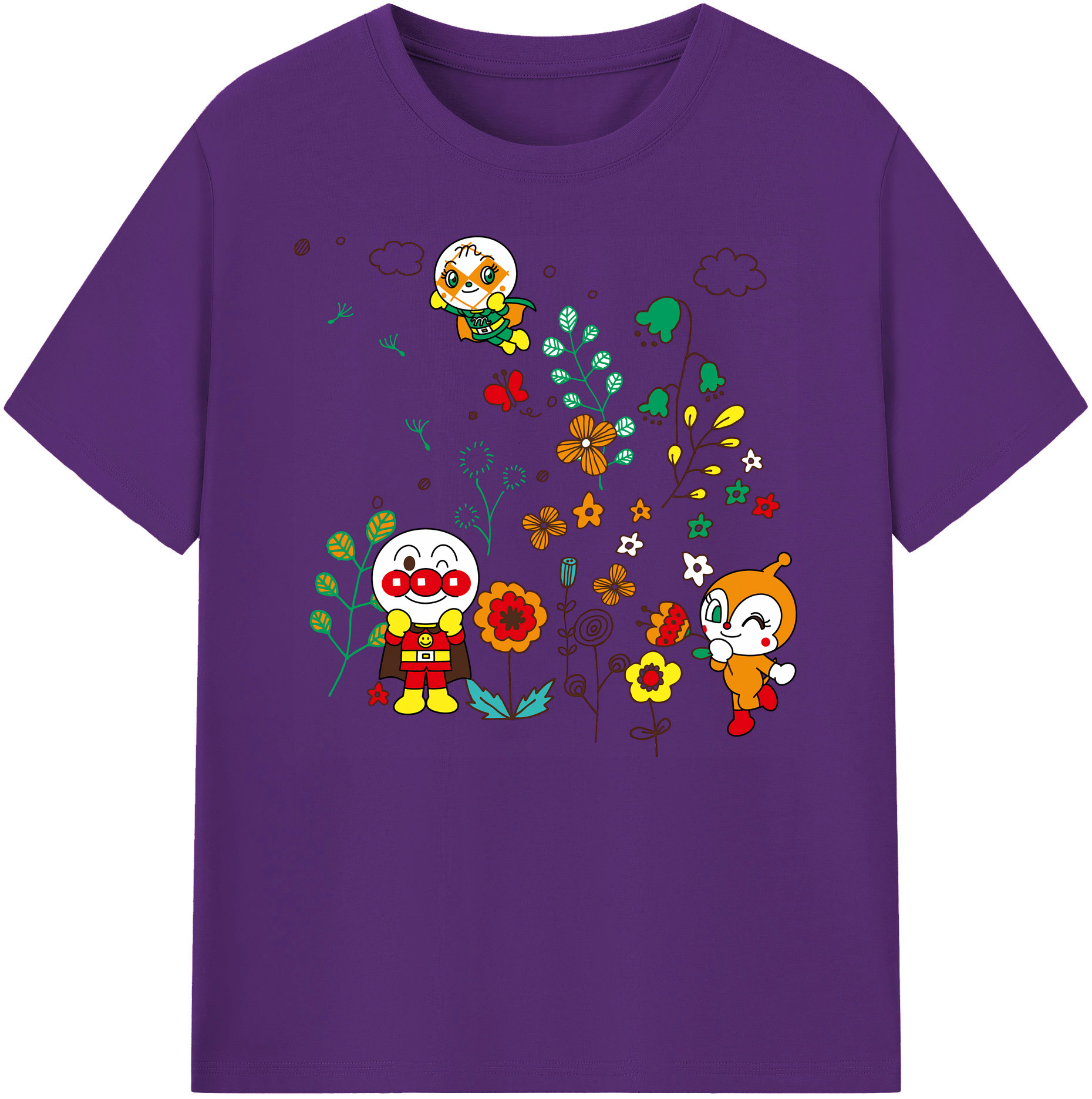 （画像用） アンパンマン Anpanman 綿100％ メンズ半袖Tシャツ｜肌触りやわらか＆通気性