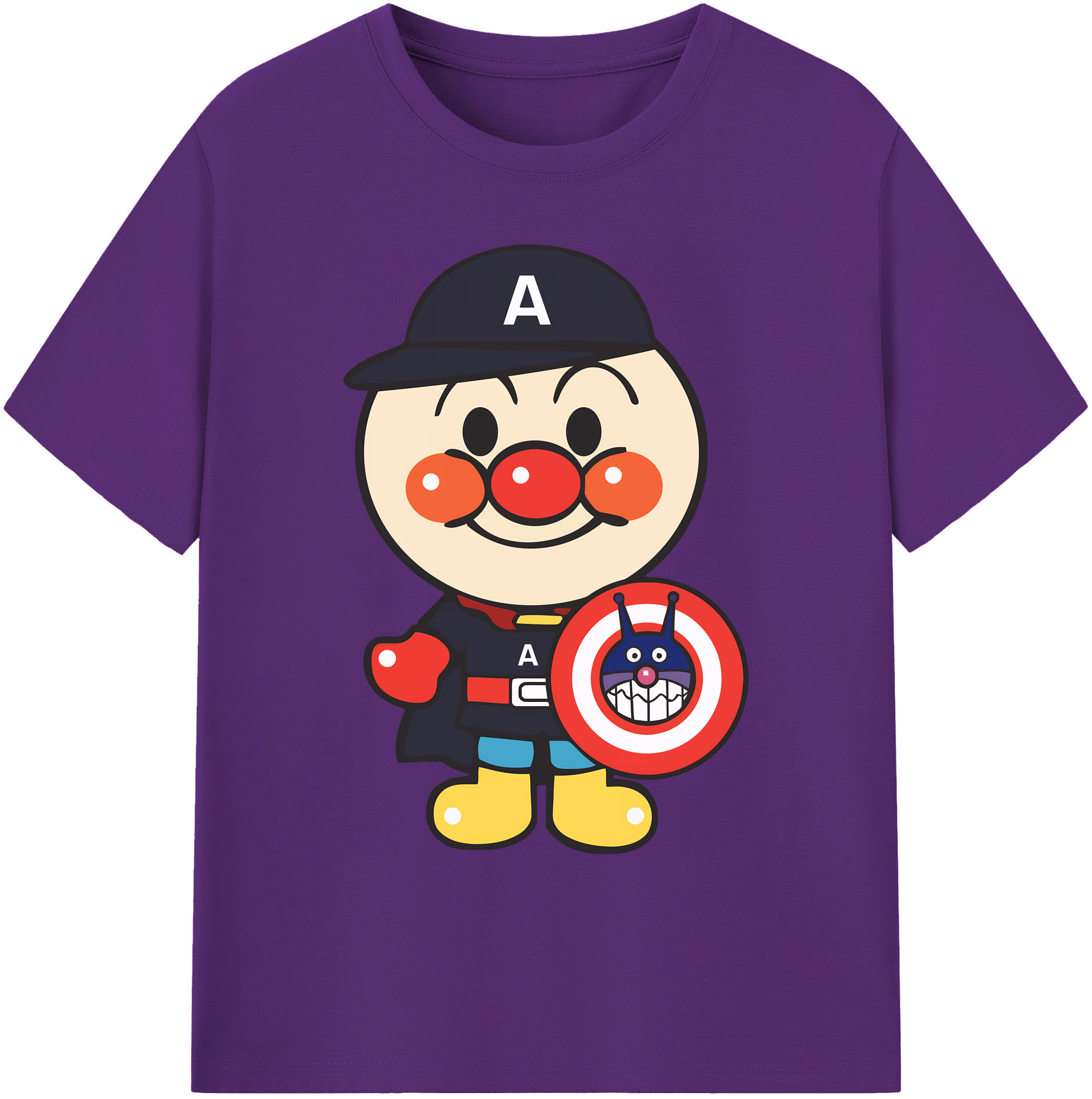 （画像用） アンパンマン Anpanman 綿100％ メンズ半袖Tシャツ｜肌触りやわらか＆通気性