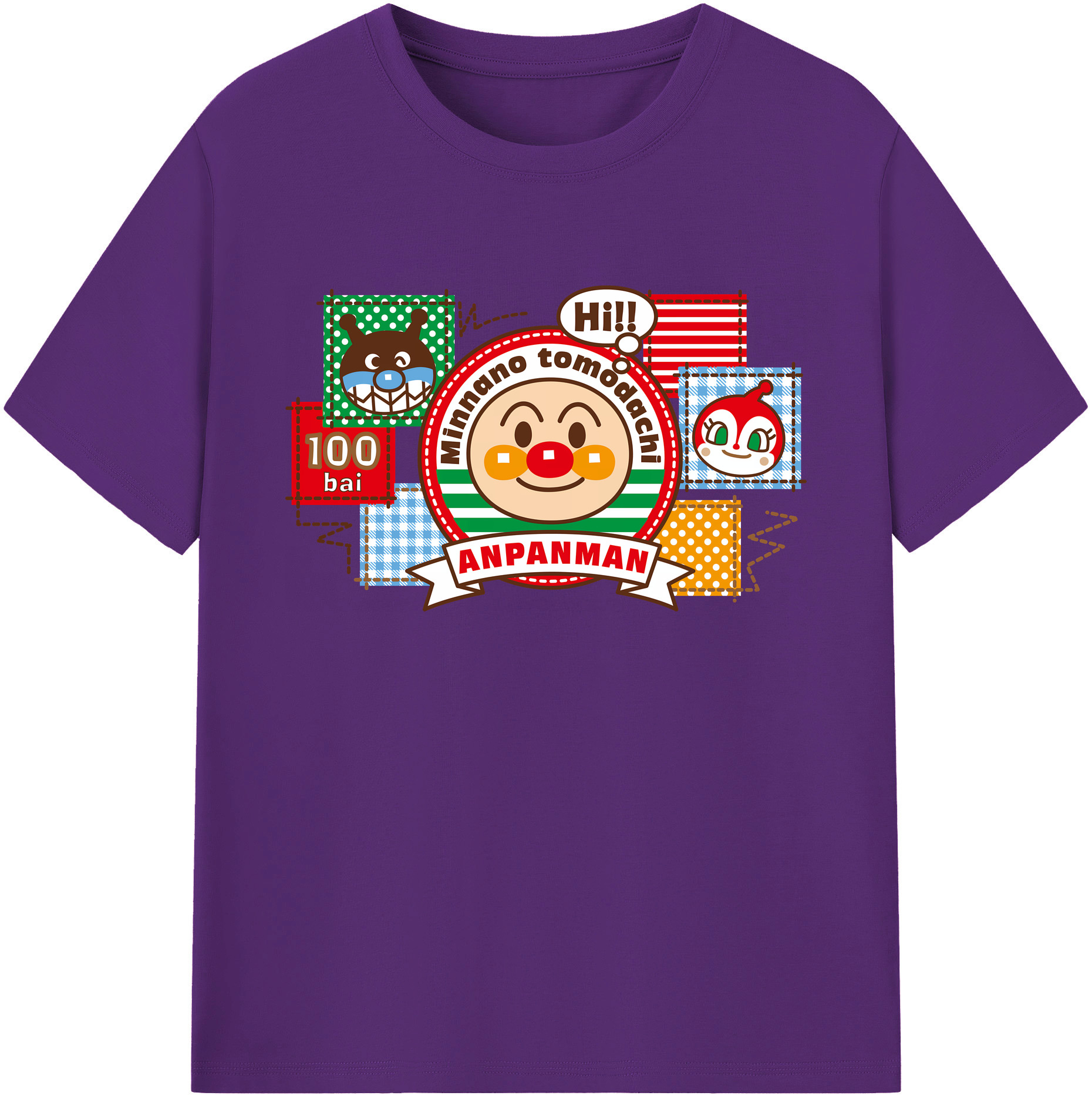 （画像用） アンパンマン Anpanman 綿100％ メンズ半袖Tシャツ｜肌触りやわらか＆通気性