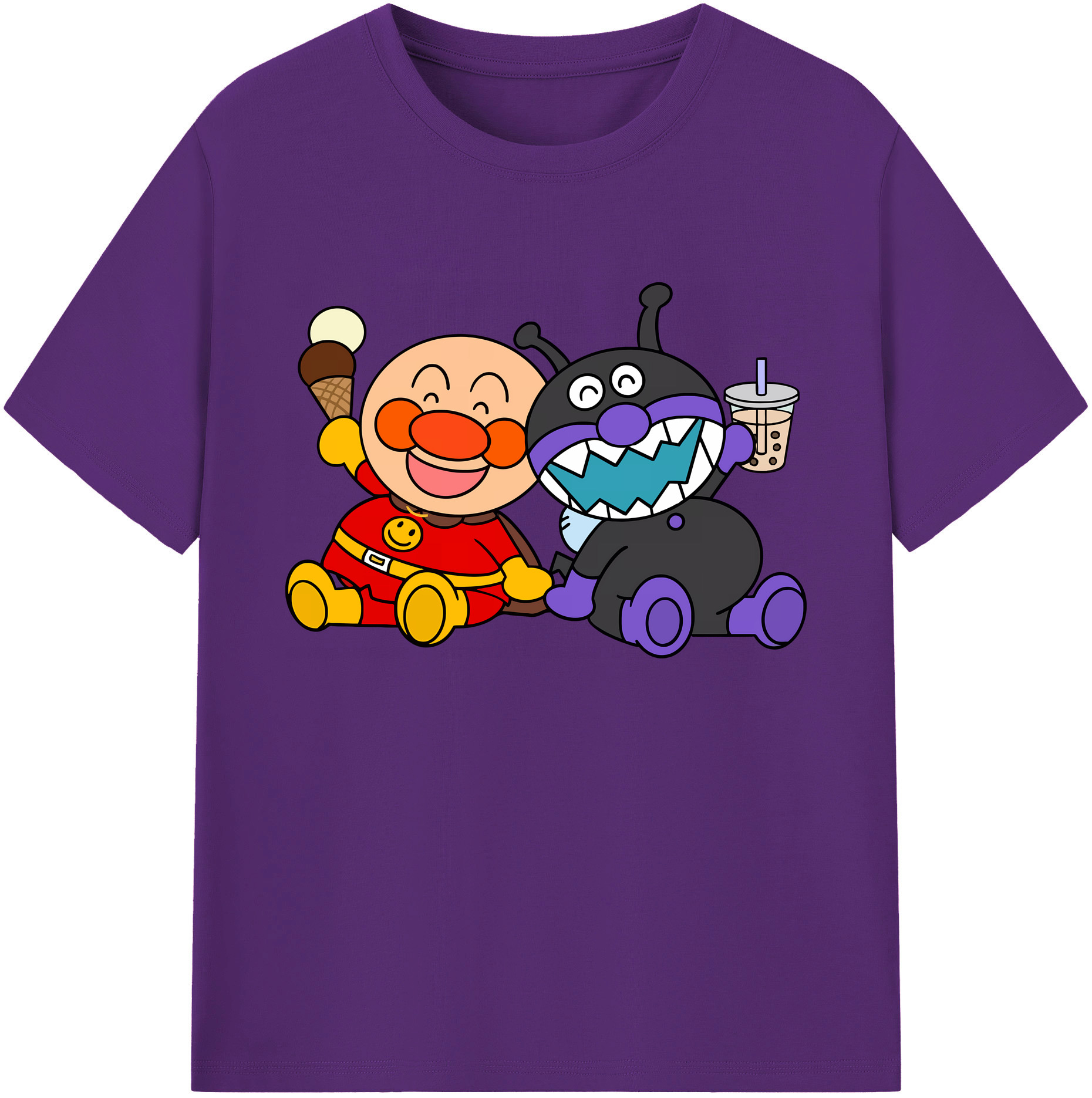 （画像用） アンパンマン Anpanman 綿100％ メンズ半袖Tシャツ｜肌触りやわらか＆通気性