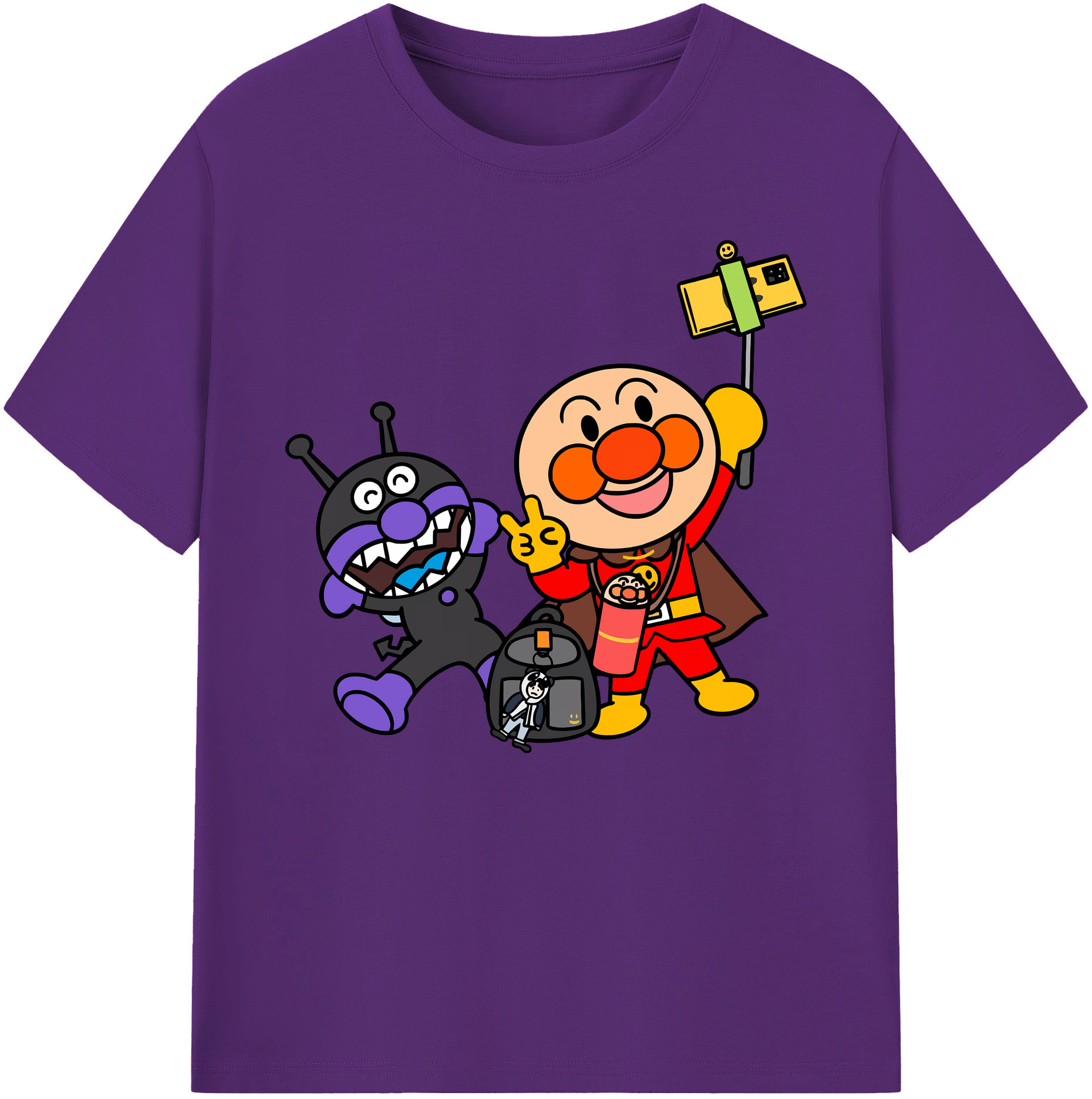 （画像用） アンパンマン Anpanman 綿100％ メンズ半袖Tシャツ｜肌触りやわらか＆通気性