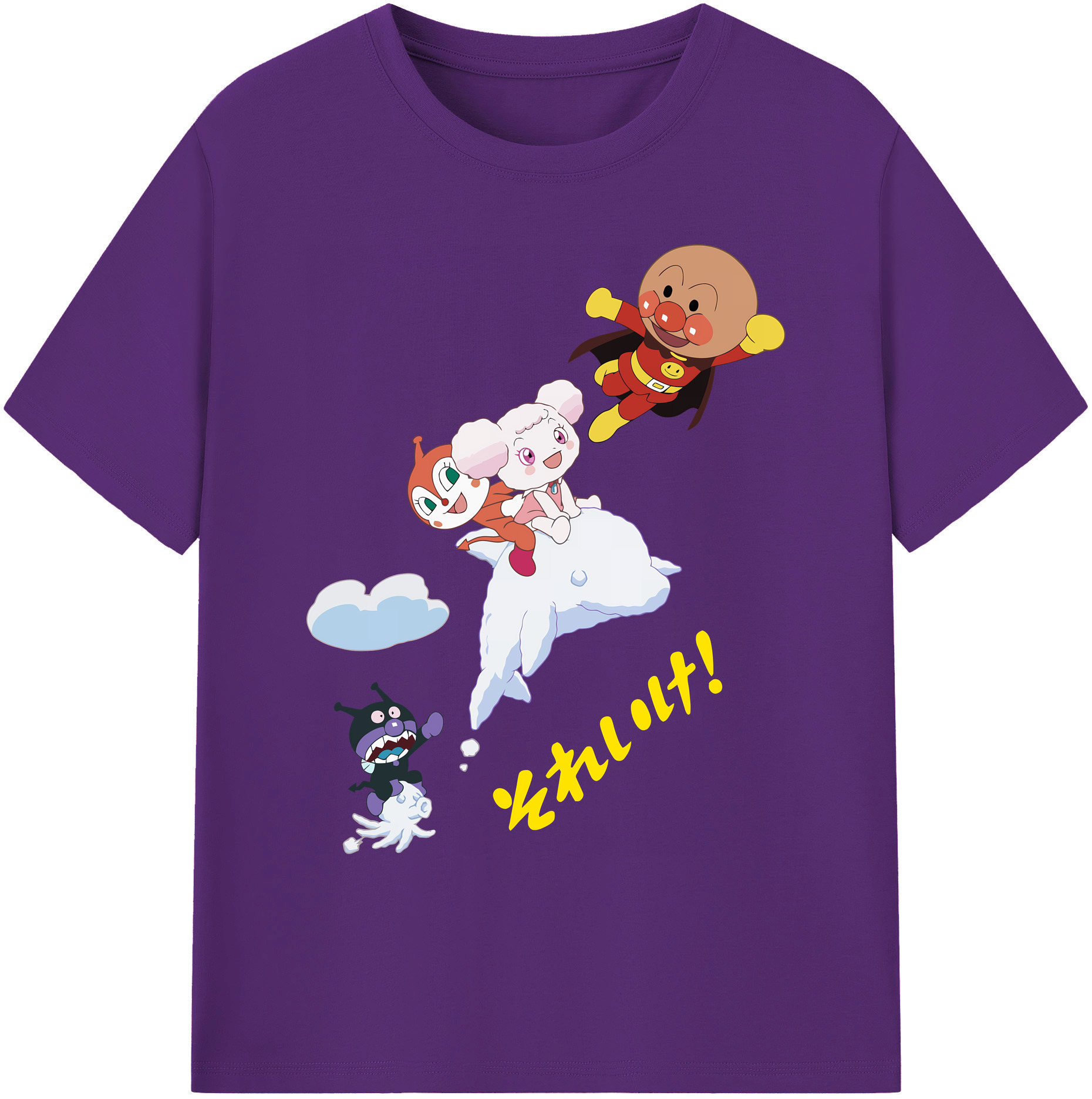 （画像用） アンパンマン Anpanman 綿100％ メンズ半袖Tシャツ｜肌触りやわらか＆通気性