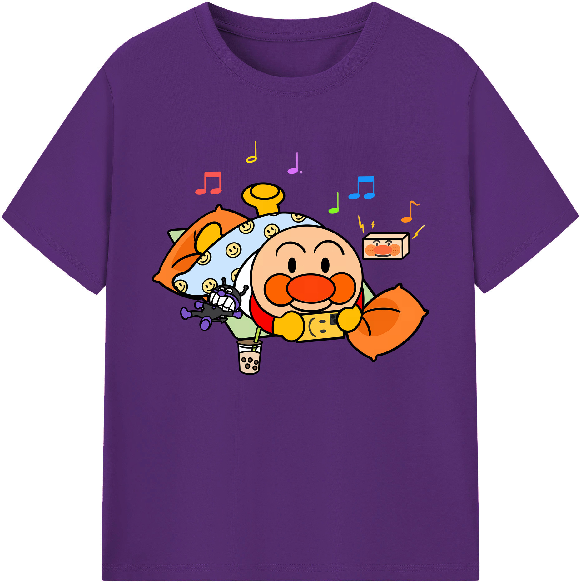 （画像用） アンパンマン Anpanman 綿100％ メンズ半袖Tシャツ｜肌触りやわらか＆通気性