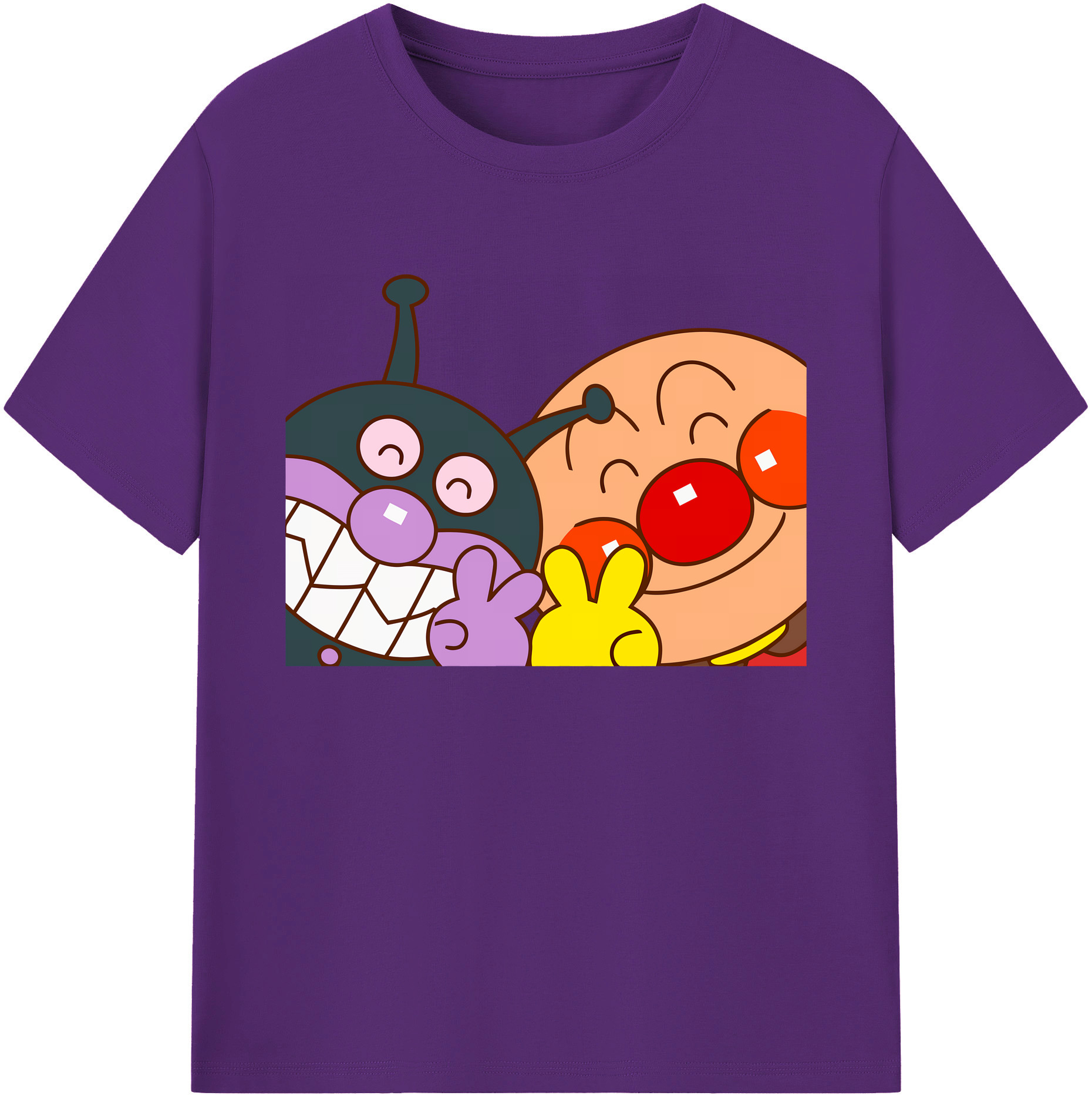 （画像用） アンパンマン Anpanman 綿100％ メンズ半袖Tシャツ｜肌触りやわらか＆通気性