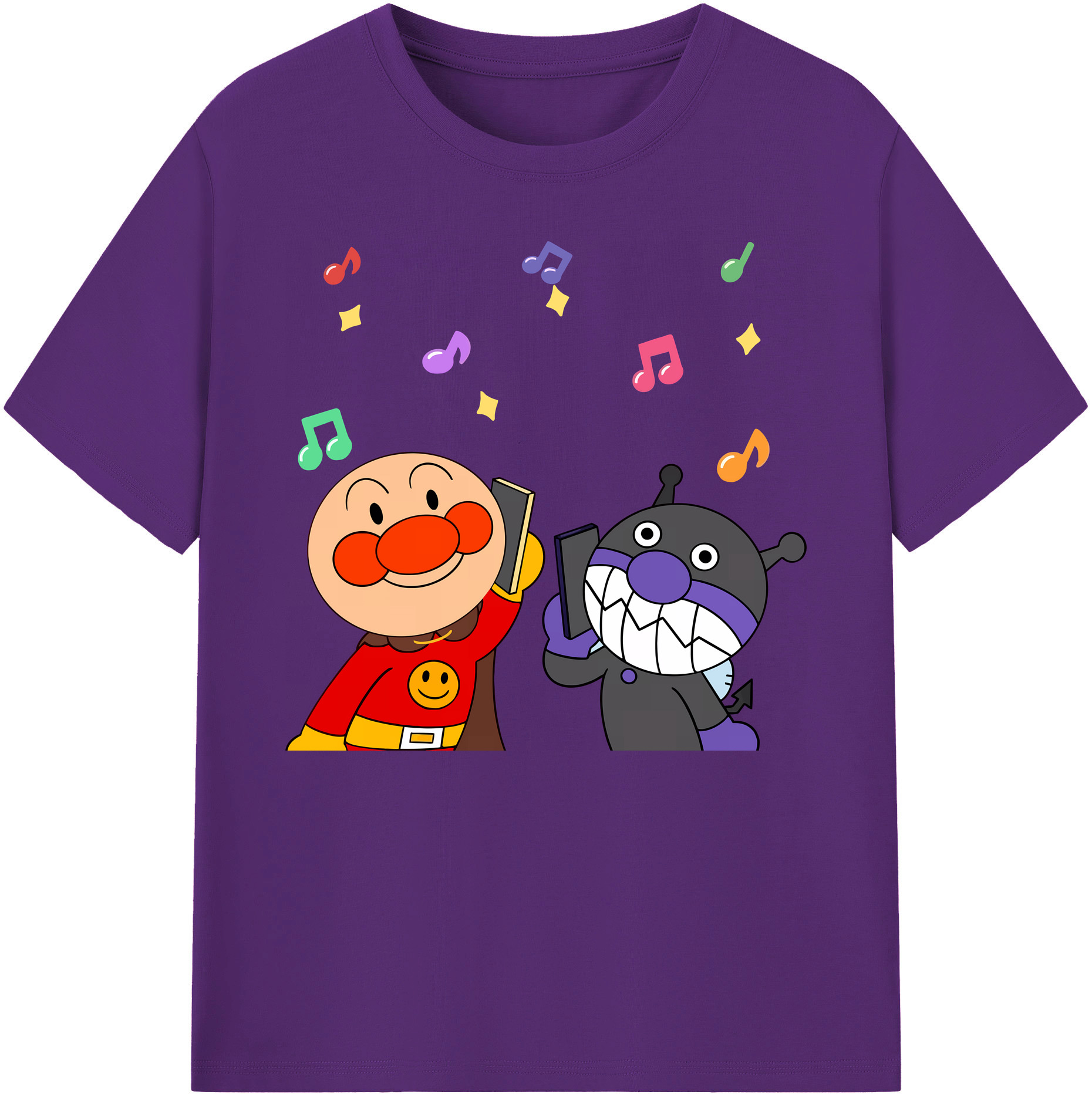 （画像用） アンパンマン Anpanman 綿100％ メンズ半袖Tシャツ｜肌触りやわらか＆通気性