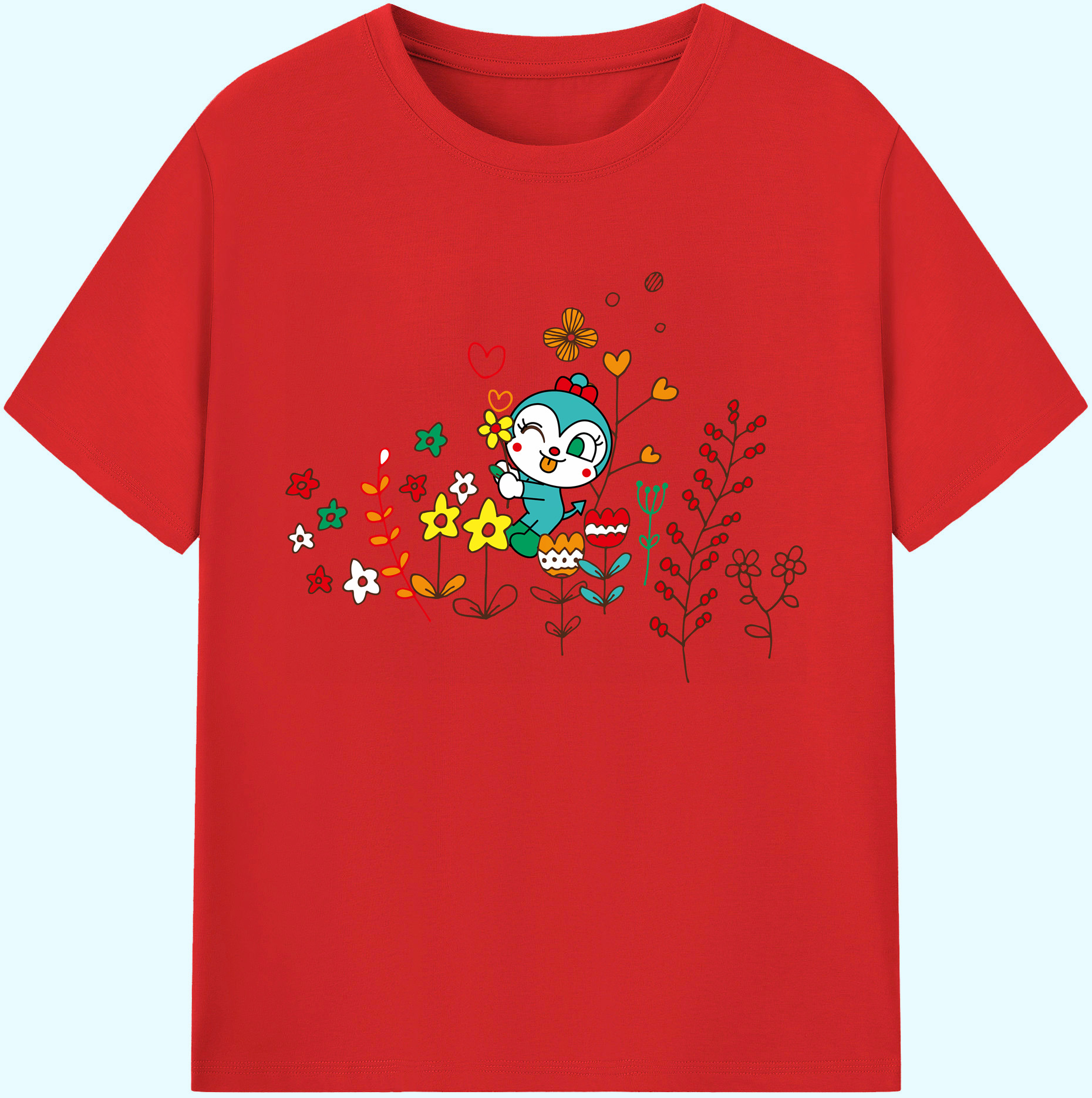 （画像用） アンパンマン Anpanman 綿100％ メンズ半袖Tシャツ｜肌触りやわらか＆通気性