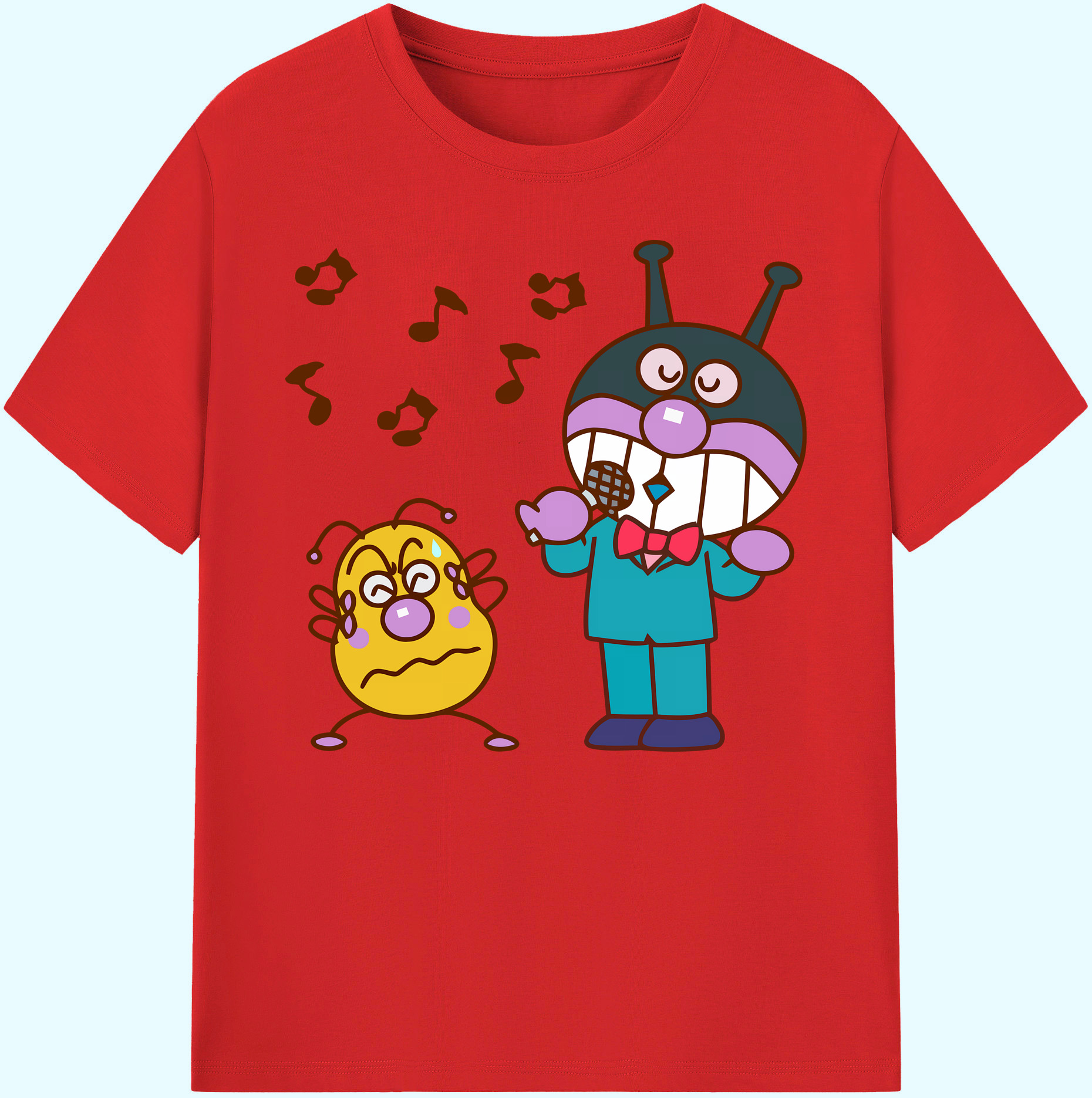（画像用） アンパンマン Anpanman 綿100％ メンズ半袖Tシャツ｜肌触りやわらか＆通気性