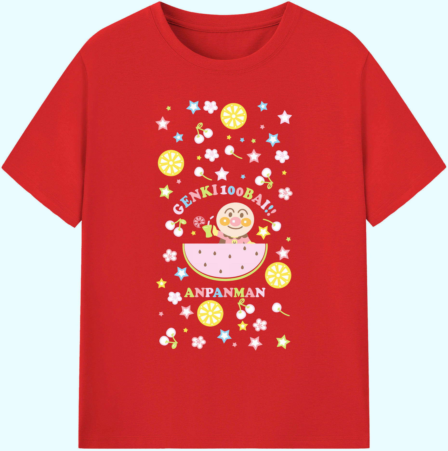 （画像用） アンパンマン Anpanman 綿100％ メンズ半袖Tシャツ｜肌触りやわらか＆通気性