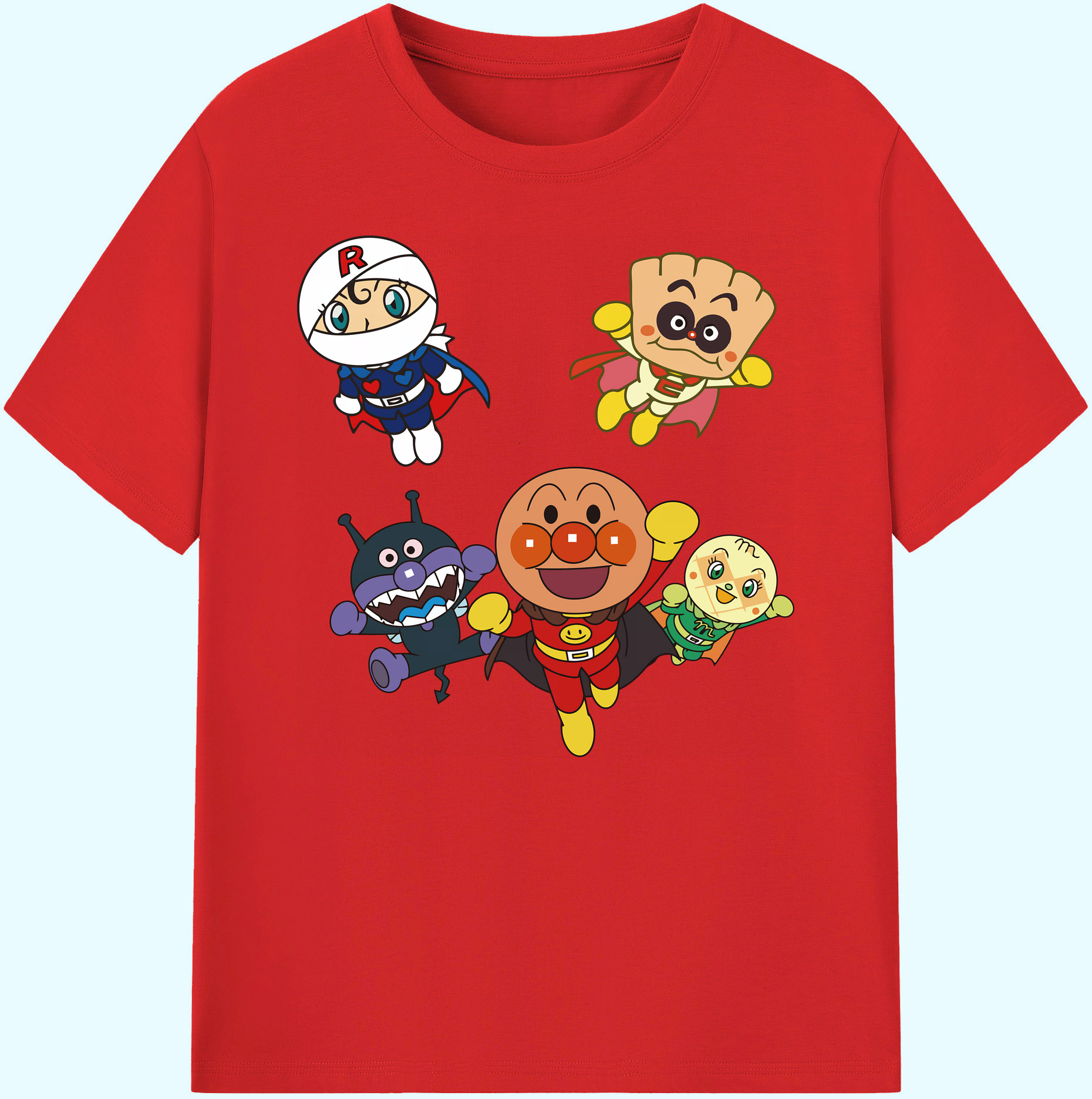 （画像用） アンパンマン Anpanman 綿100％ メンズ半袖Tシャツ｜肌触りやわらか＆通気性