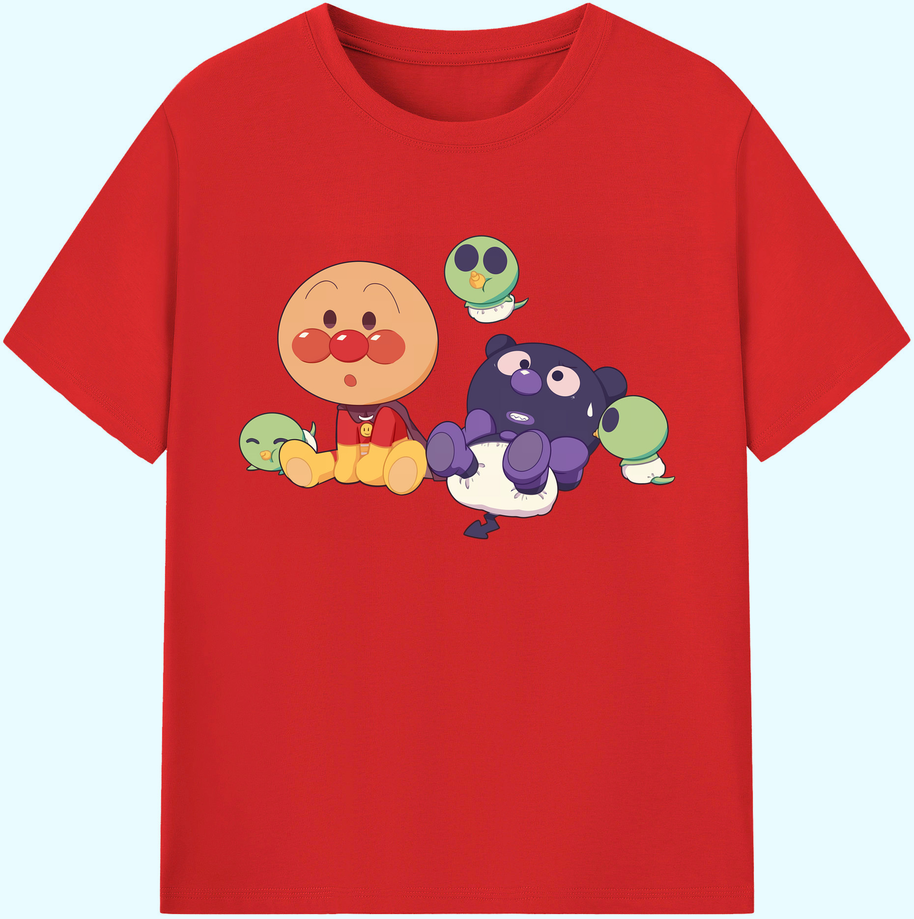 （画像用） アンパンマン Anpanman 綿100％ メンズ半袖Tシャツ｜肌触りやわらか＆通気性