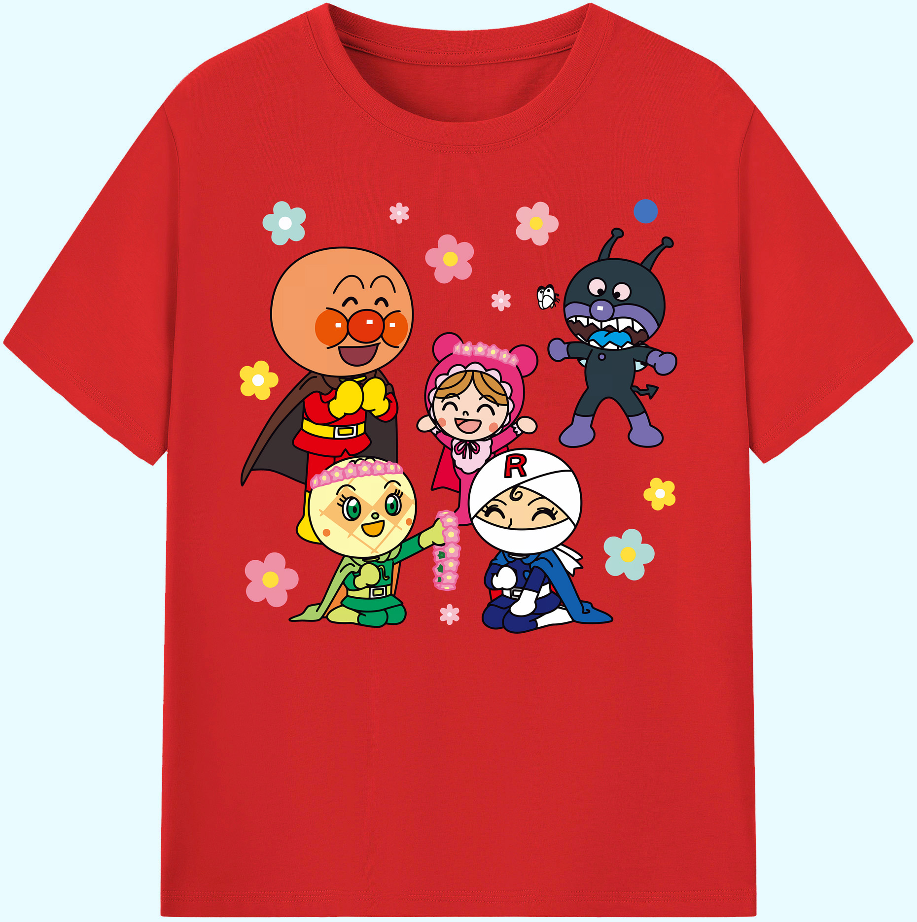 （画像用） アンパンマン Anpanman 綿100％ メンズ半袖Tシャツ｜肌触りやわらか＆通気性