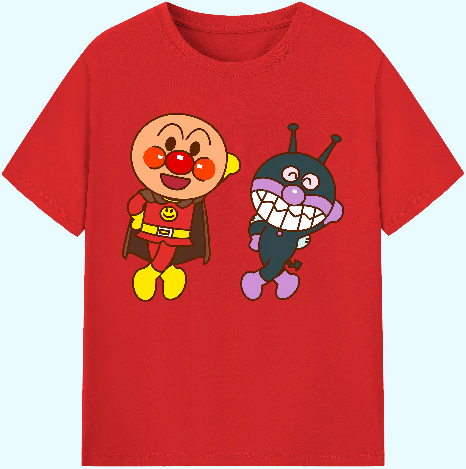 （画像用） アンパンマン Anpanman 綿100％ メンズ半袖Tシャツ｜肌触りやわらか＆通気性