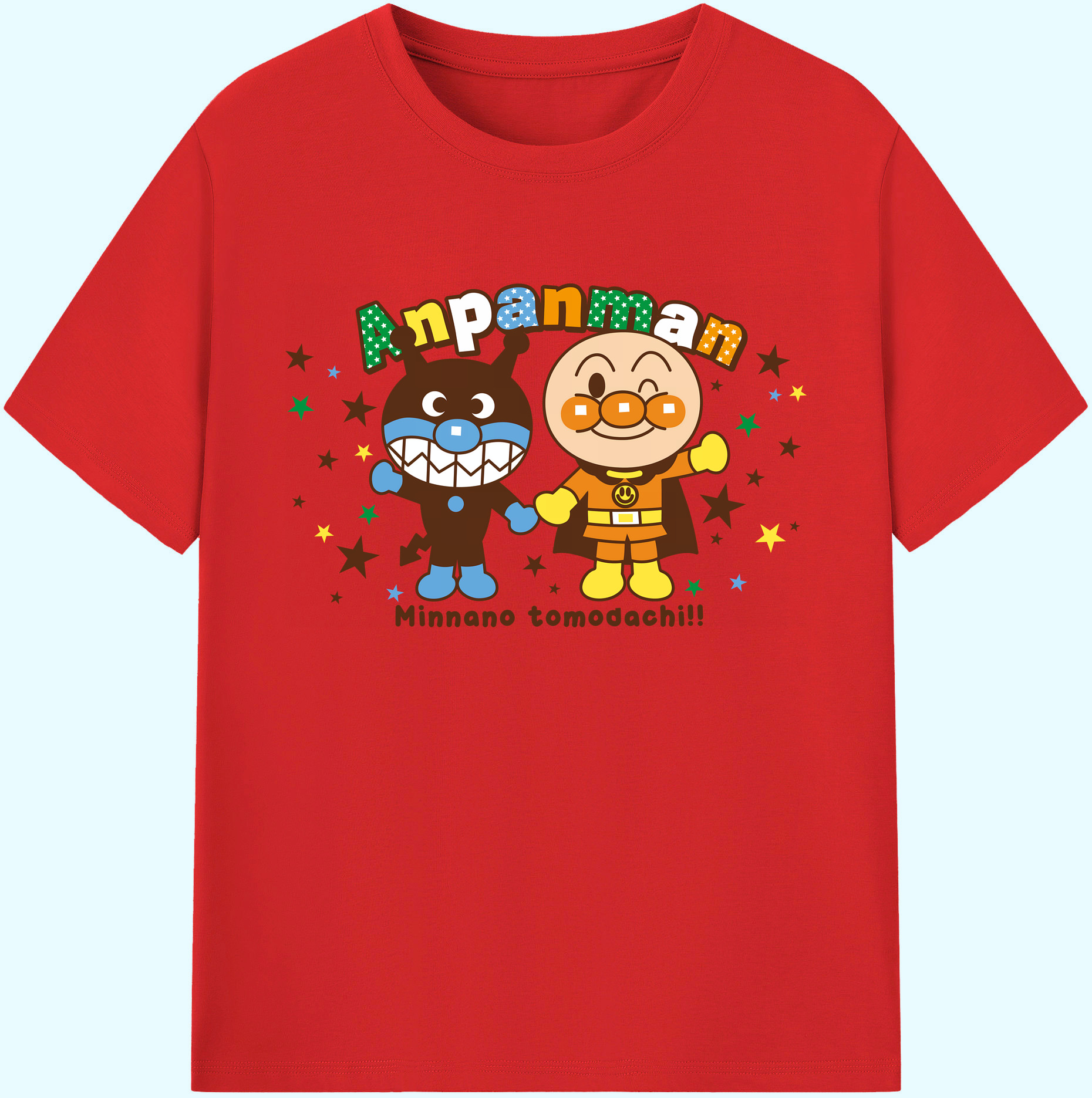 （画像用） アンパンマン Anpanman 綿100％ メンズ半袖Tシャツ｜肌触りやわらか＆通気性