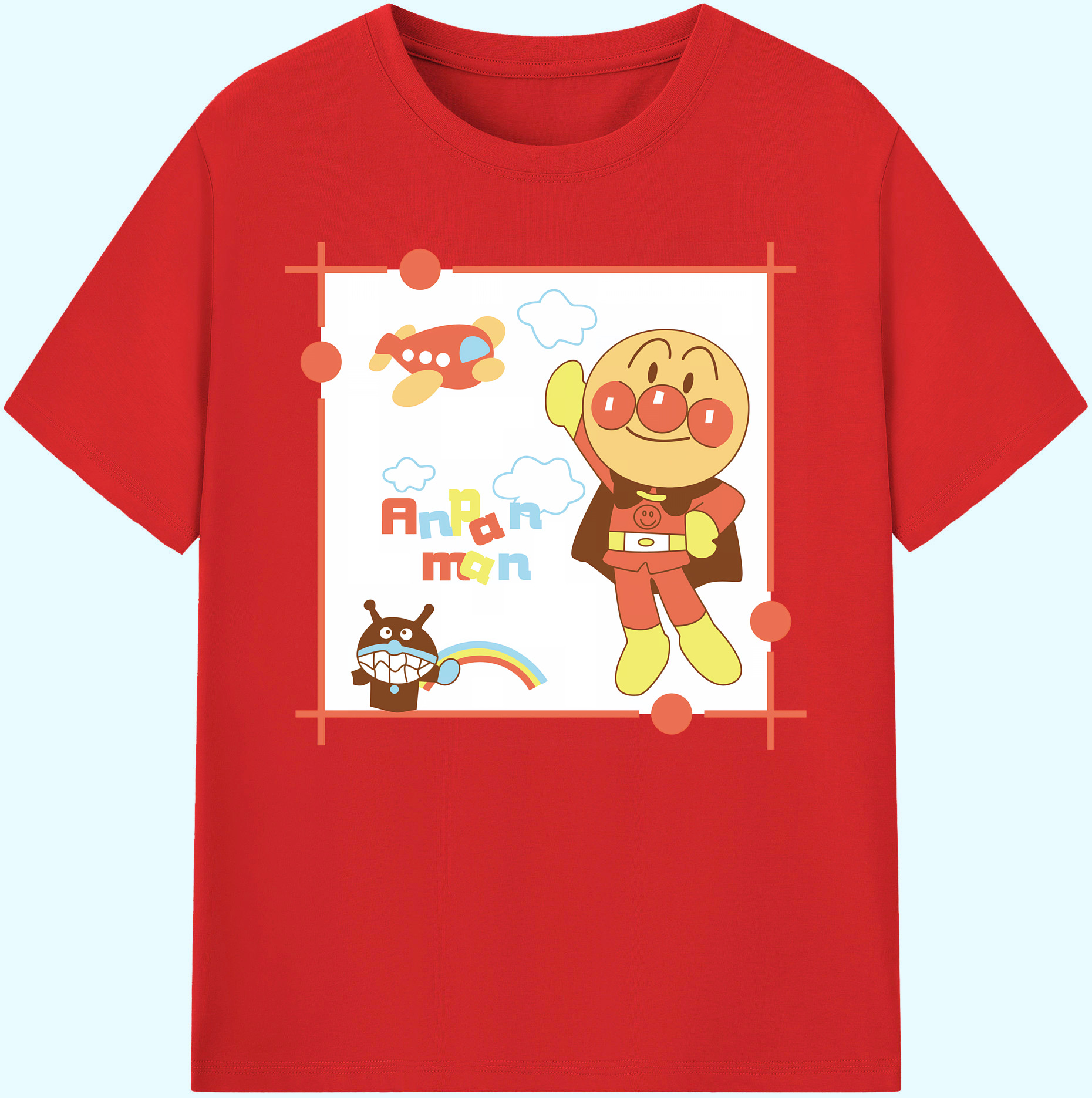 （画像用） アンパンマン Anpanman 綿100％ メンズ半袖Tシャツ｜肌触りやわらか＆通気性