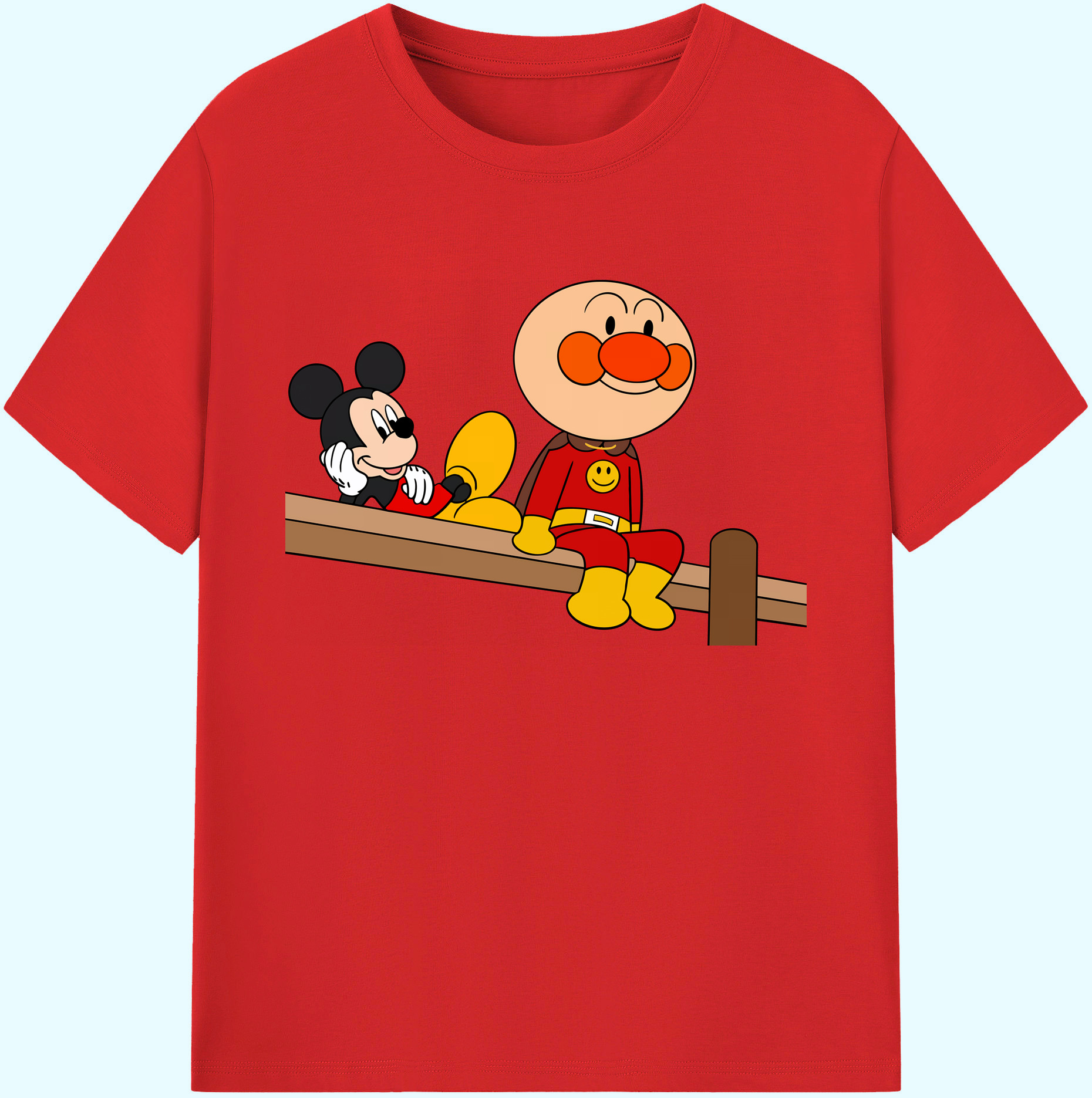 （画像用） アンパンマン Anpanman 綿100％ メンズ半袖Tシャツ｜肌触りやわらか＆通気性