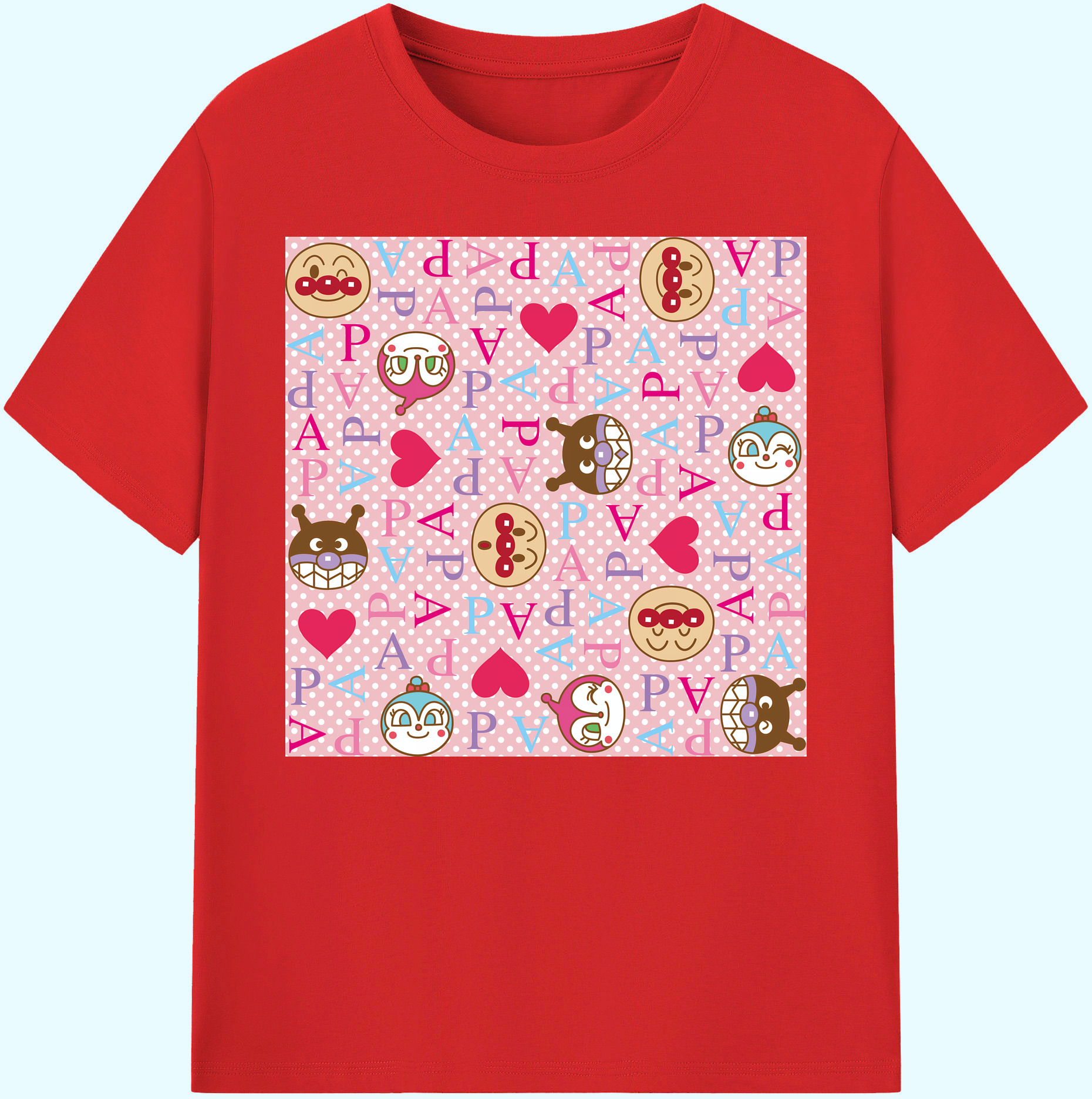 （画像用） アンパンマン Anpanman 綿100％ メンズ半袖Tシャツ｜肌触りやわらか＆通気性