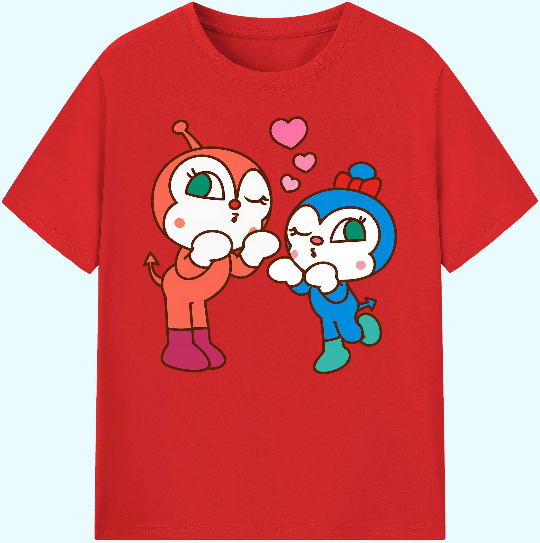 （画像用） アンパンマン Anpanman 綿100％ メンズ半袖Tシャツ｜肌触りやわらか＆通気性