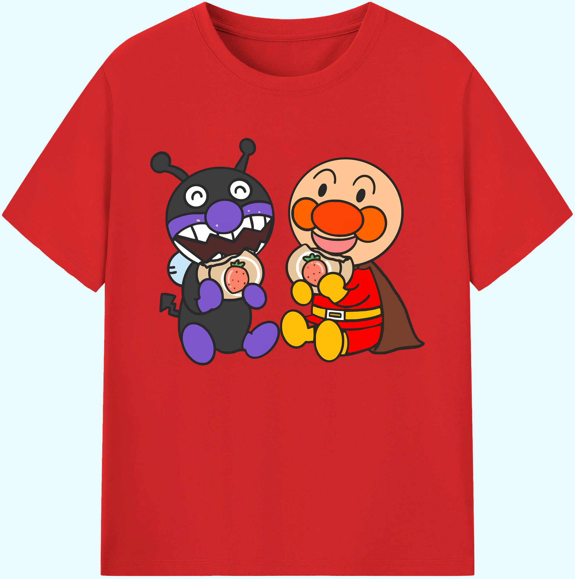 （画像用） アンパンマン Anpanman 綿100％ メンズ半袖Tシャツ｜肌触りやわらか＆通気性