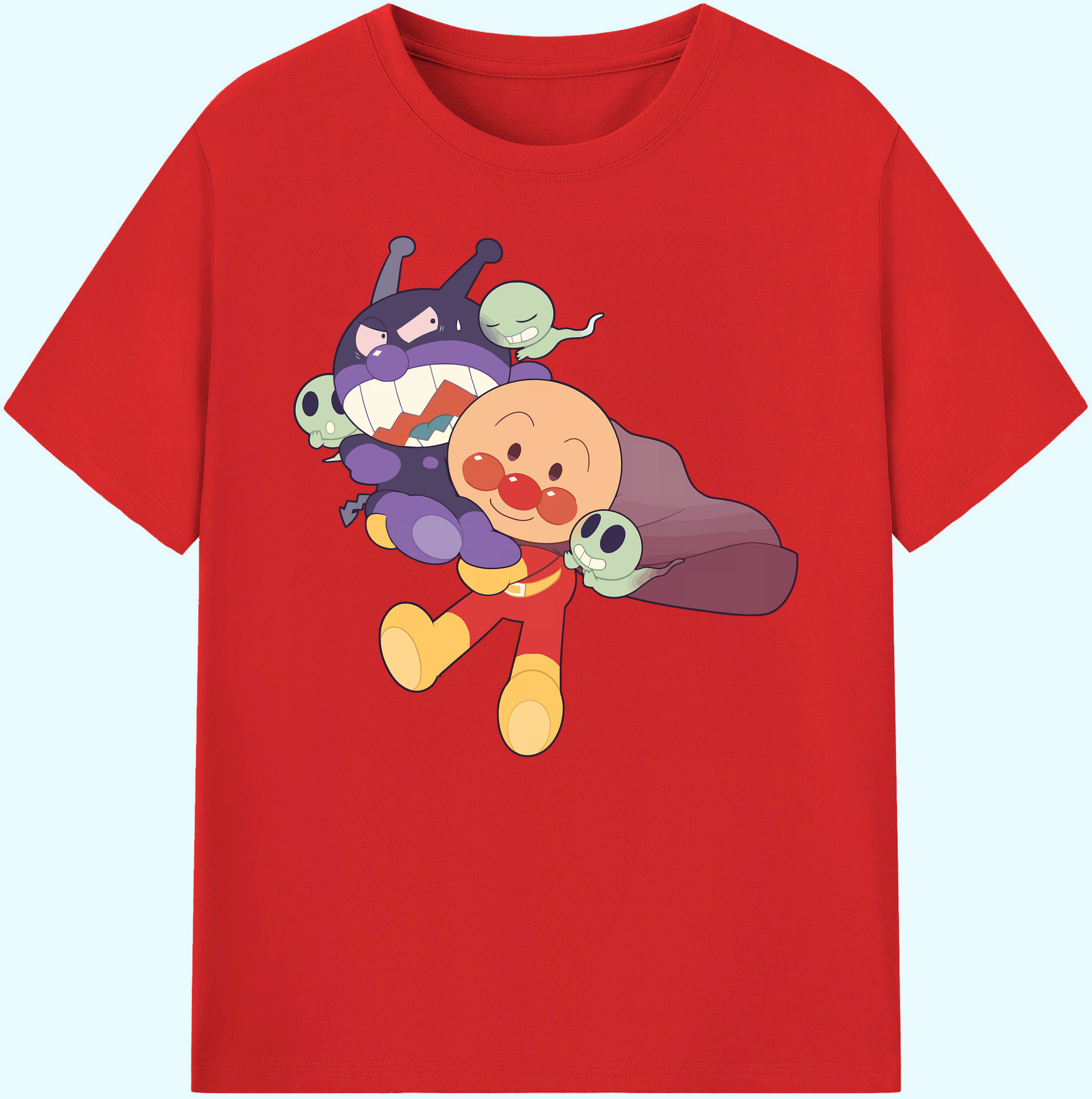 （画像用） アンパンマン Anpanman 綿100％ メンズ半袖Tシャツ｜肌触りやわらか＆通気性