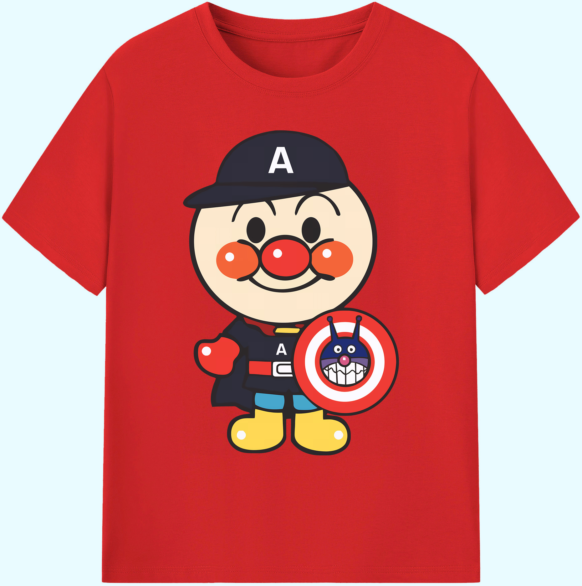（画像用） アンパンマン Anpanman 綿100％ メンズ半袖Tシャツ｜肌触りやわらか＆通気性