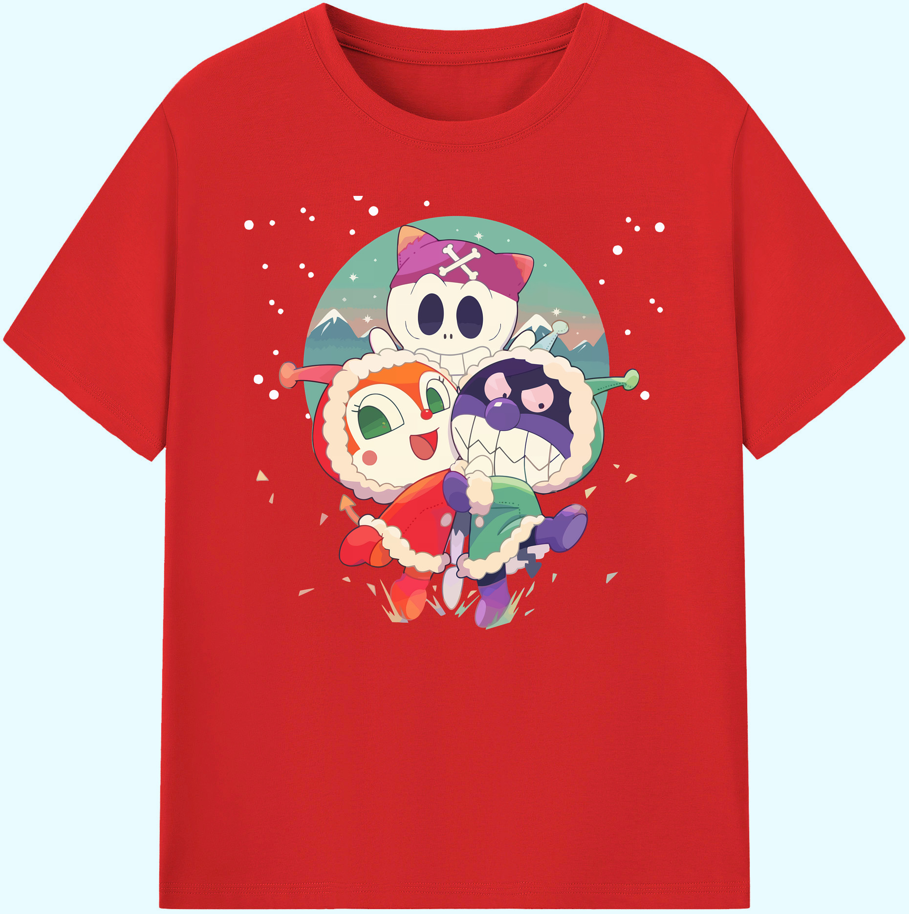 （画像用） アンパンマン Anpanman 綿100％ メンズ半袖Tシャツ｜肌触りやわらか＆通気性