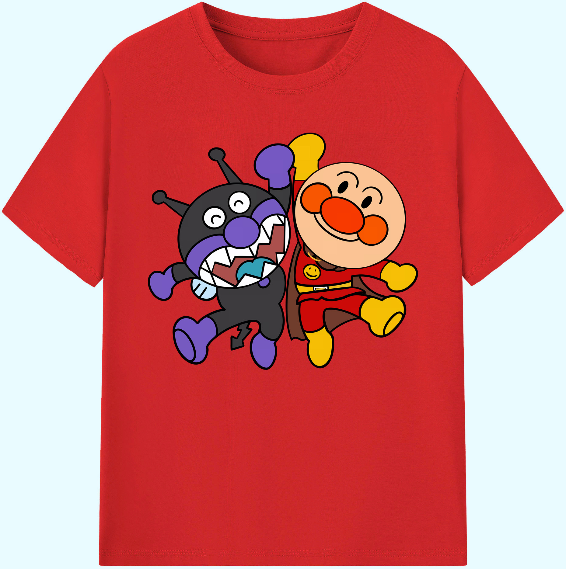 （画像用） アンパンマン Anpanman 綿100％ メンズ半袖Tシャツ｜肌触りやわらか＆通気性