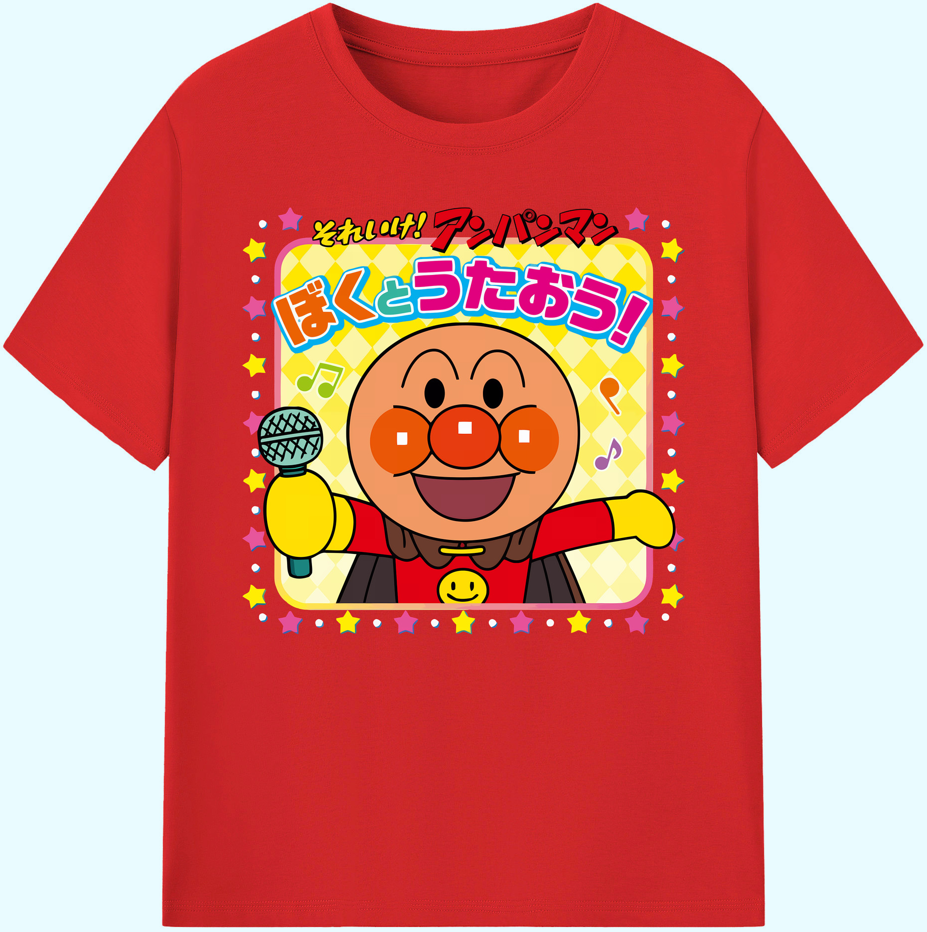 （画像用） アンパンマン Anpanman 綿100％ メンズ半袖Tシャツ｜肌触りやわらか＆通気性
