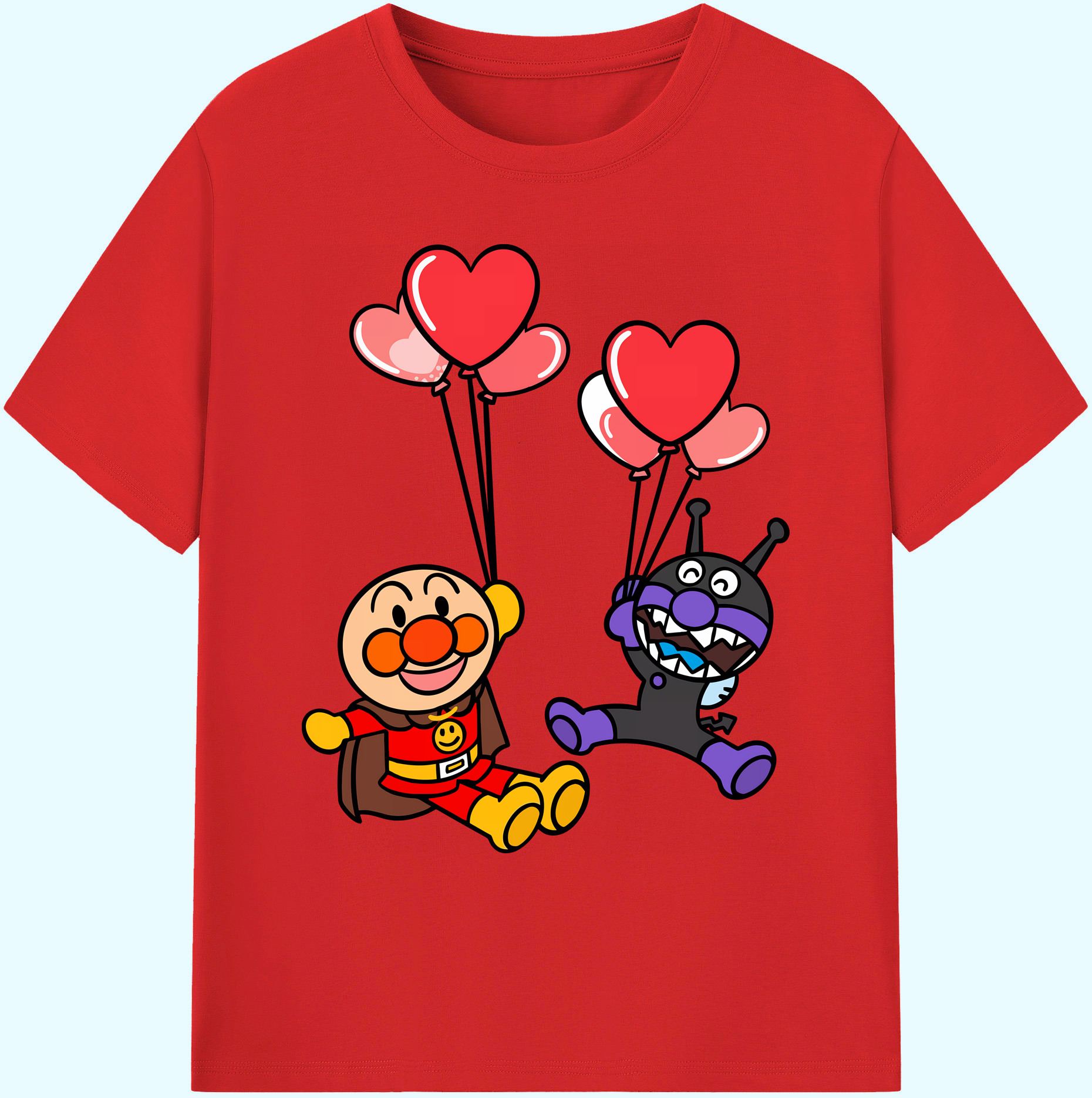 （画像用） アンパンマン Anpanman 綿100％ メンズ半袖Tシャツ｜肌触りやわらか＆通気性