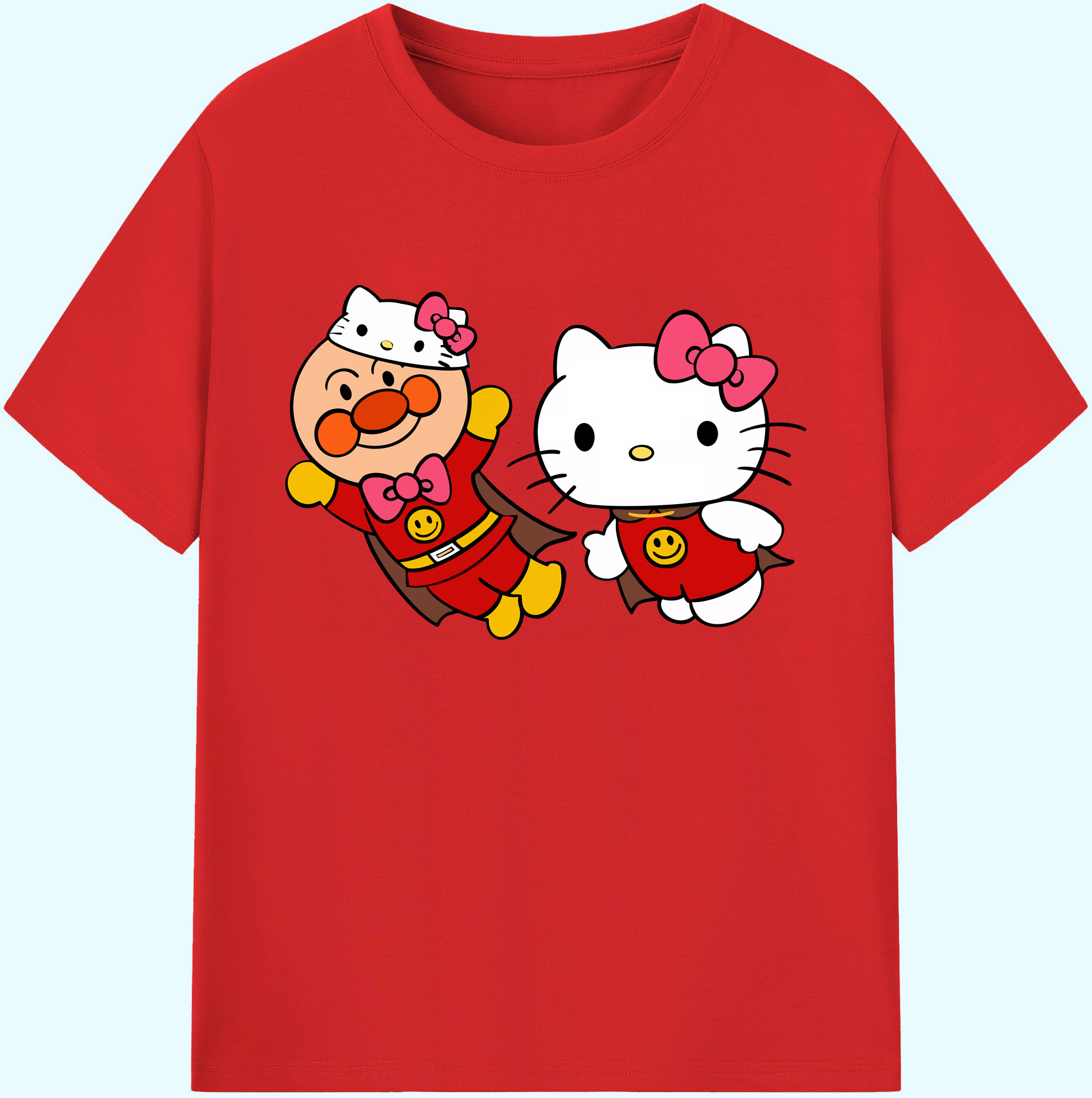（画像用） アンパンマン Anpanman 綿100％ メンズ半袖Tシャツ｜肌触りやわらか＆通気性