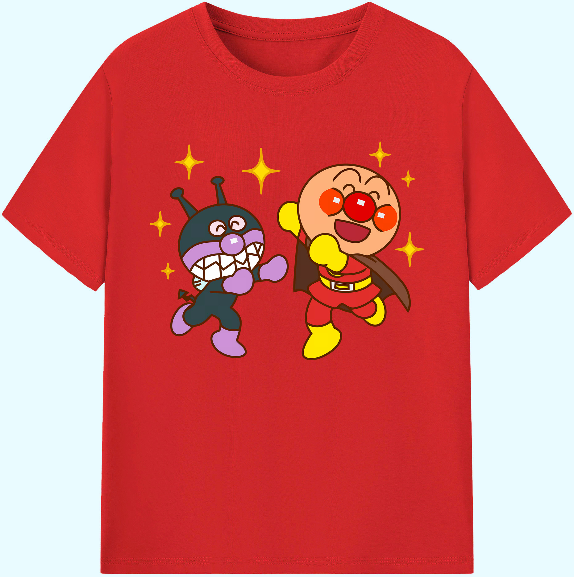 （画像用） アンパンマン Anpanman 綿100％ メンズ半袖Tシャツ｜肌触りやわらか＆通気性