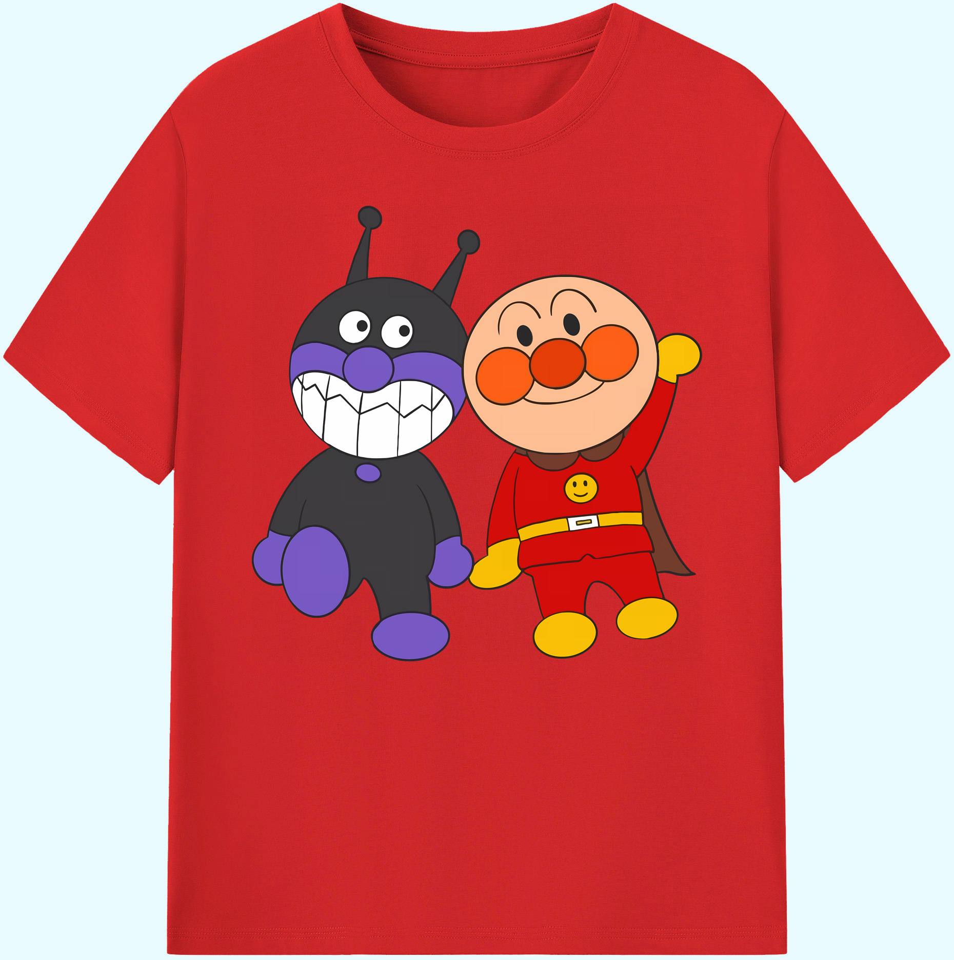 （画像用） アンパンマン Anpanman 綿100％ メンズ半袖Tシャツ｜肌触りやわらか＆通気性